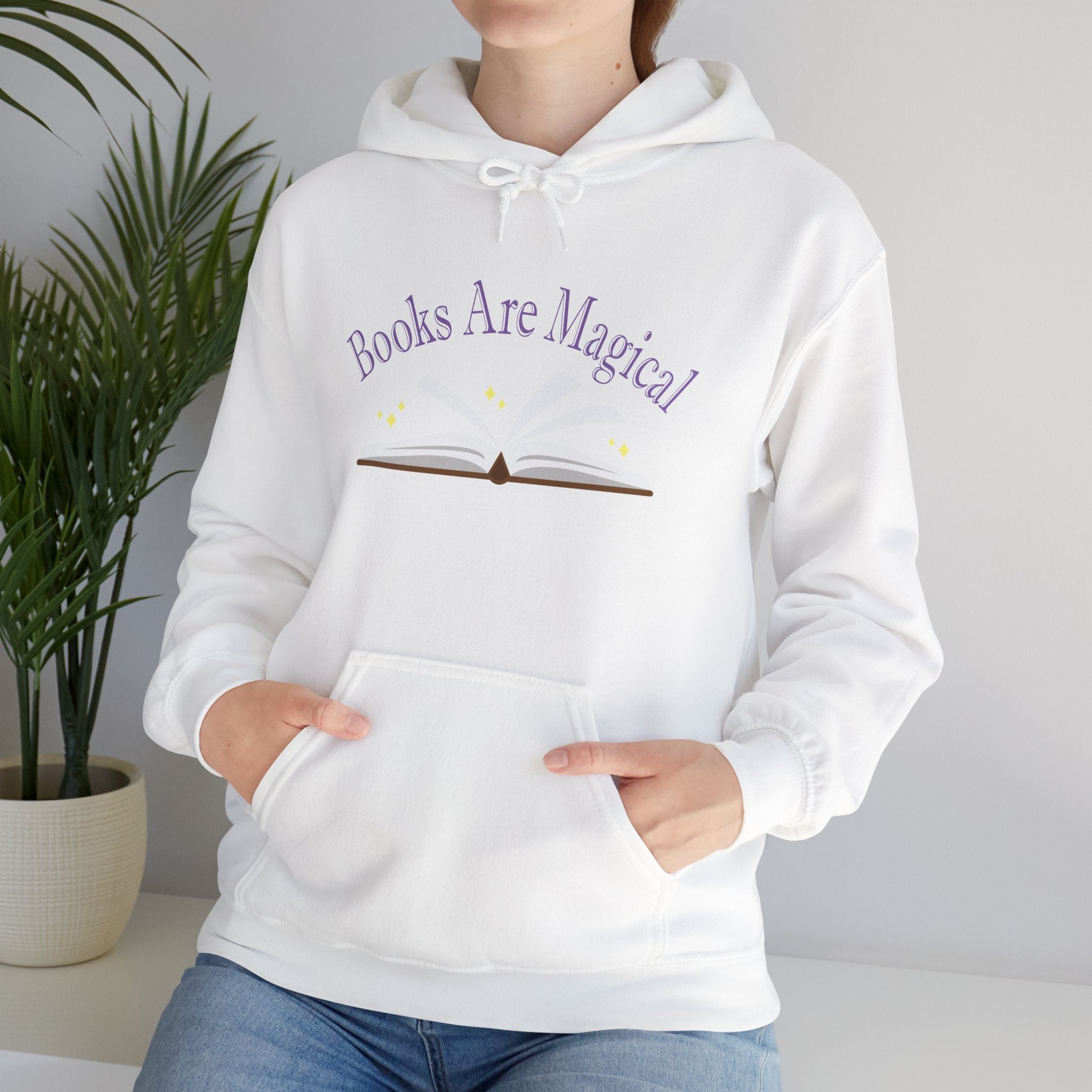 Books Are Magical Graphic Design Hoodie — Open Book Design for Readers & Book Lovers