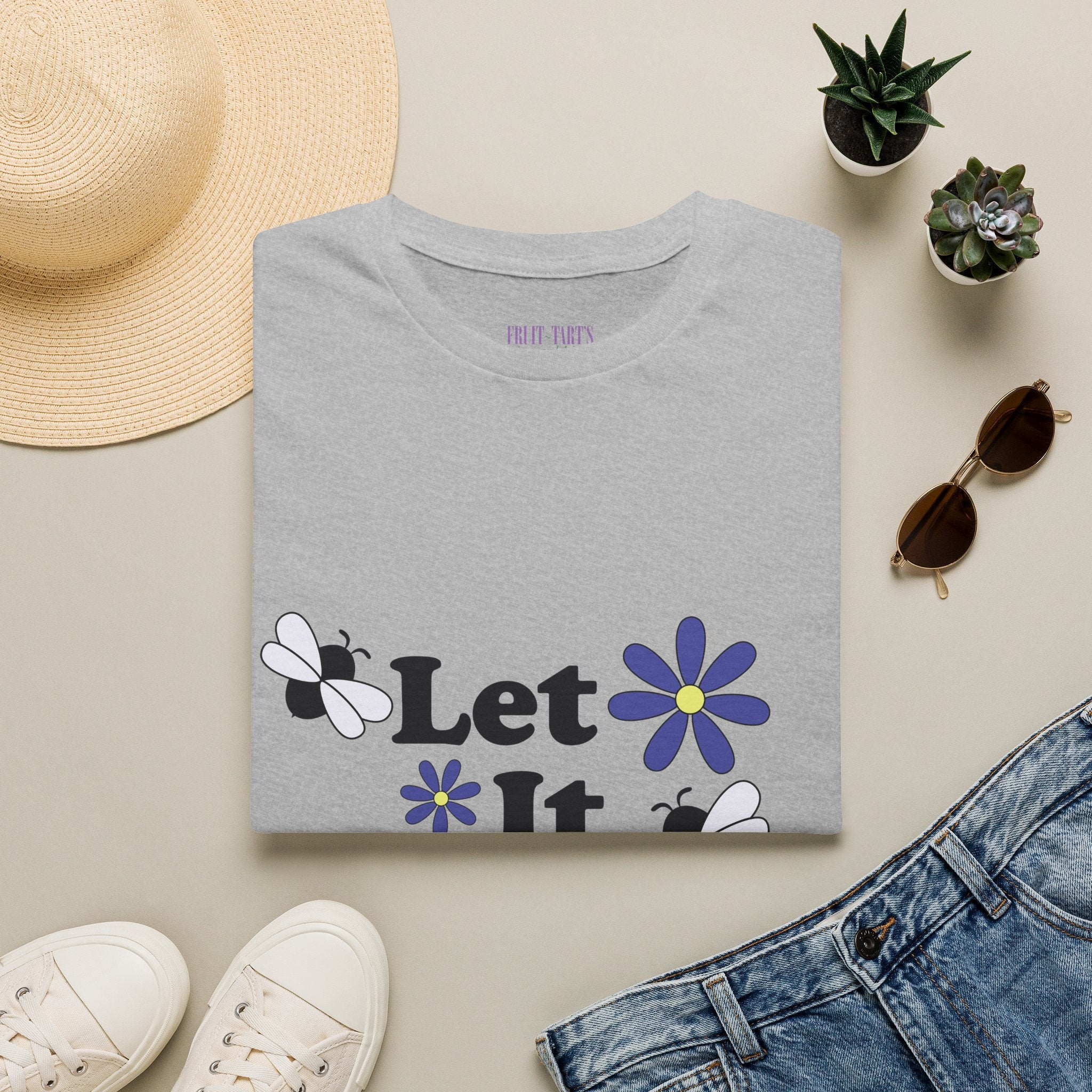 Let It Bee Graphic Design T-Shirt — Cute Bees & Flowers