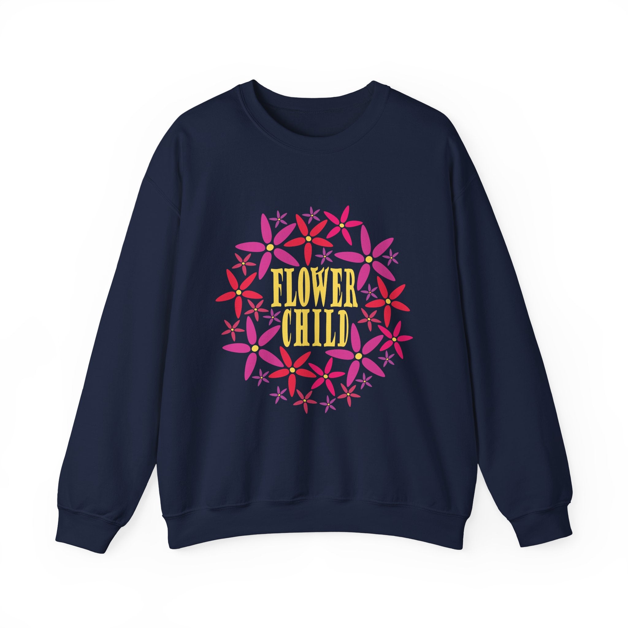 Flower Child Graphic Design Sweatshirt — Retro Floral Style