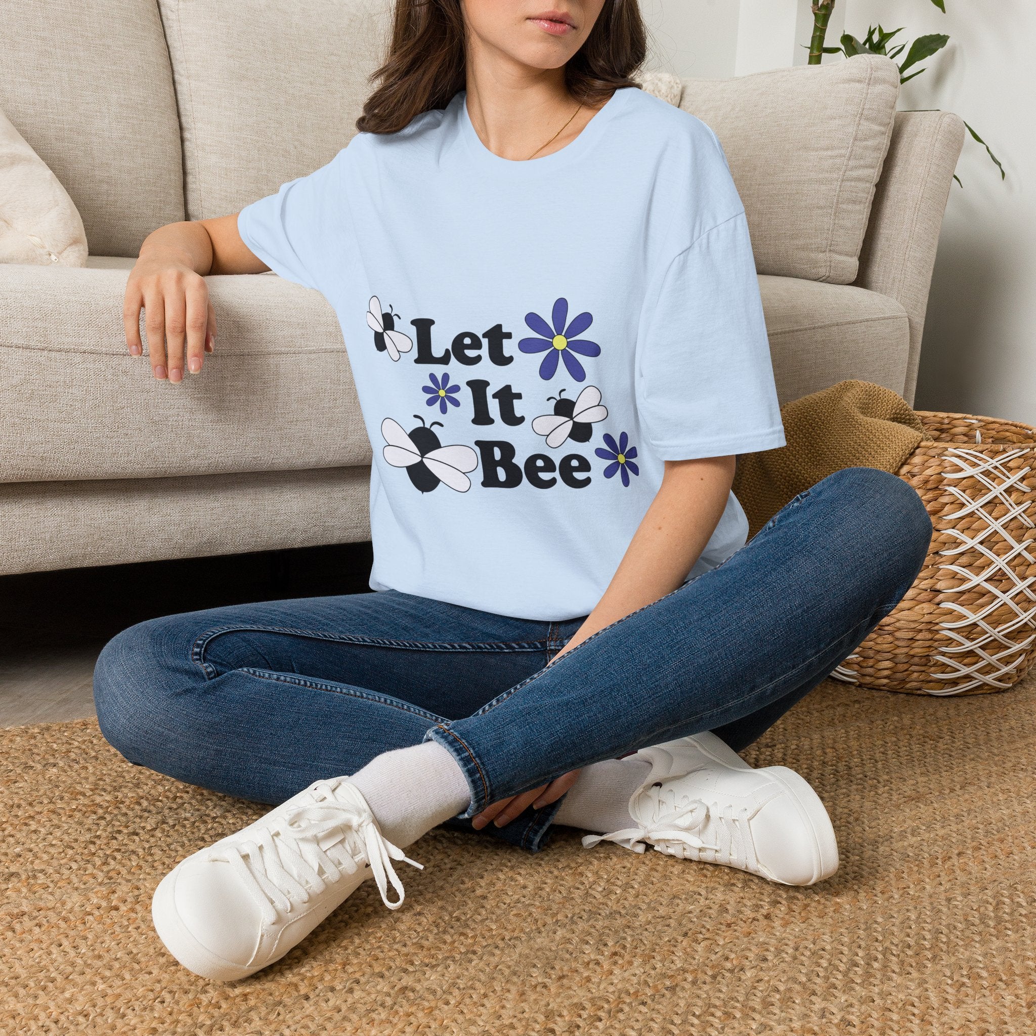 Let It Bee Graphic Design T-Shirt — Cute Bees & Flowers