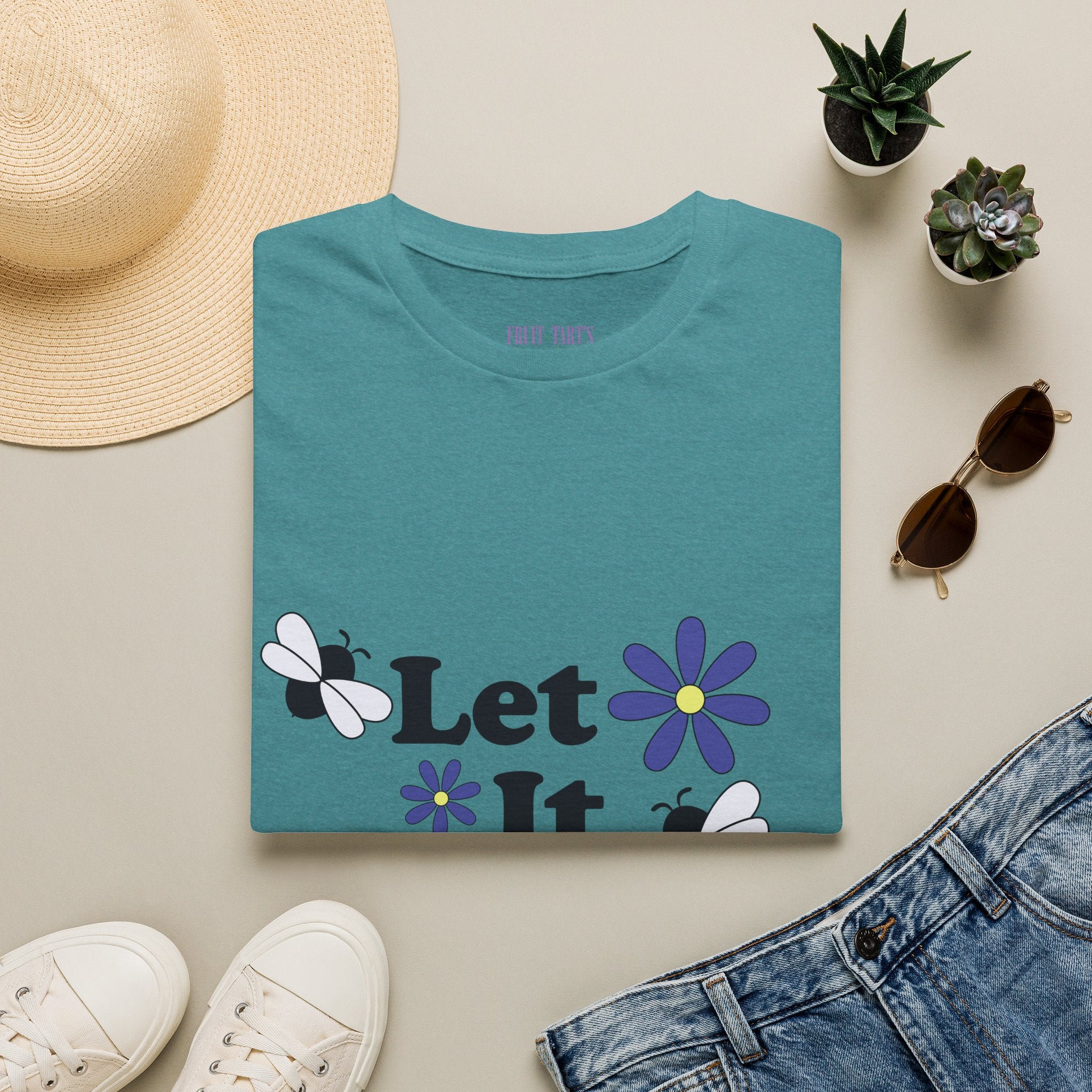 Let It Bee Graphic Design T-Shirt — Cute Bees & Flowers