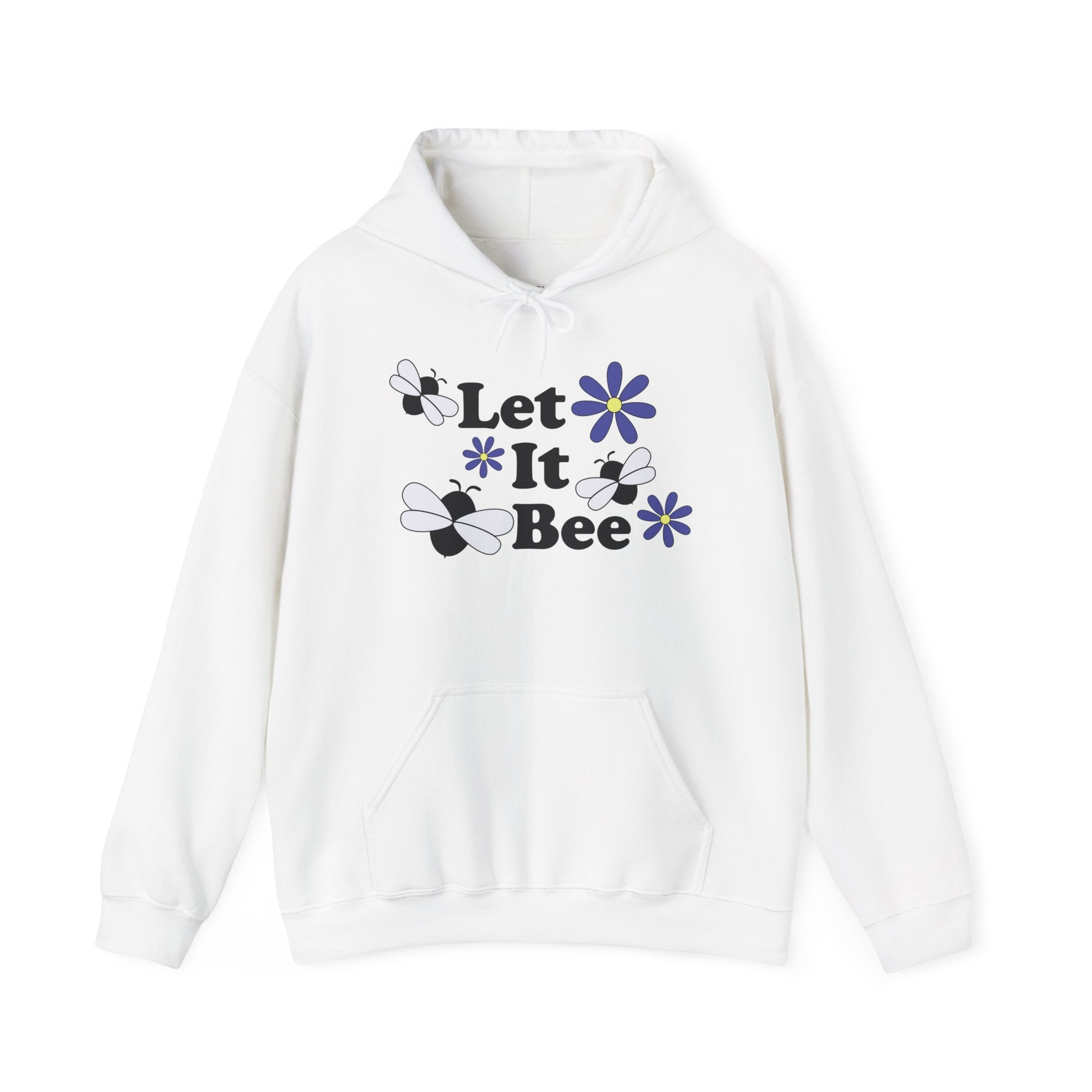 Let It Bee Graphic Design Hoodie – Cute Bees & Flowers
