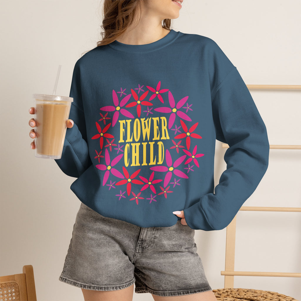 Flower Child Graphic Design Sweatshirt — Retro Floral Style