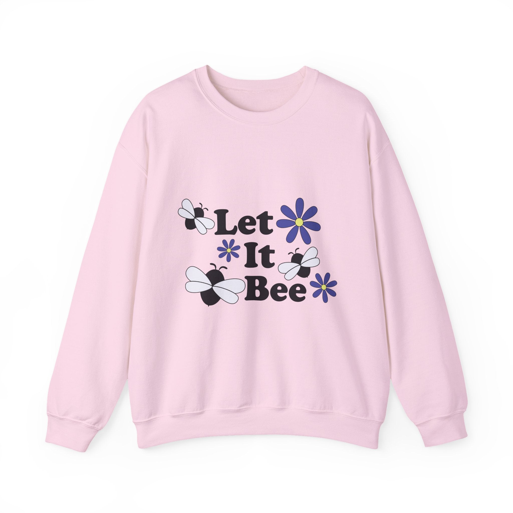 Let It Bee Graphic Design Sweatshirt - Cute Bees & Flowers