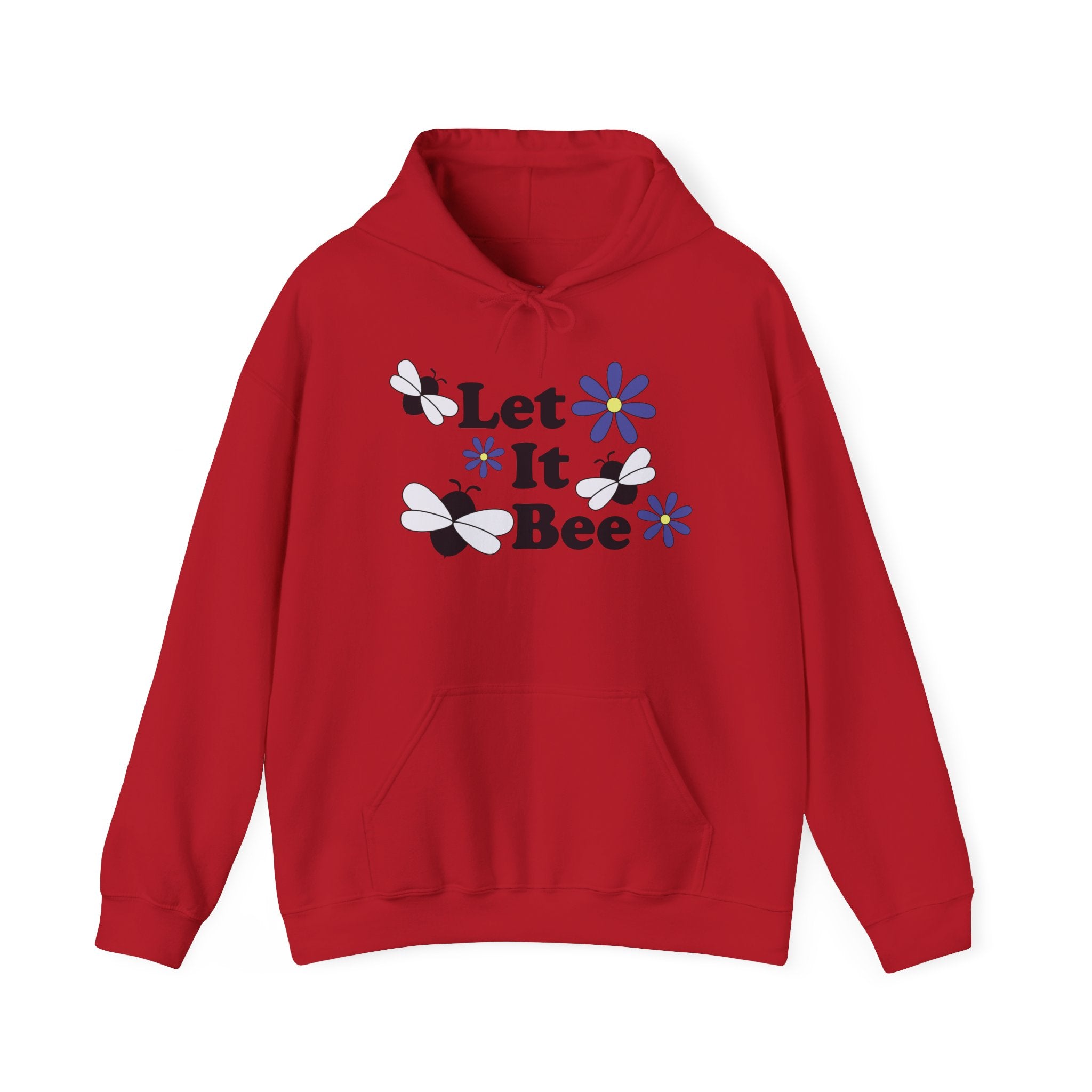 Let It Bee Graphic Design Hoodie – Cute Bees & Flowers