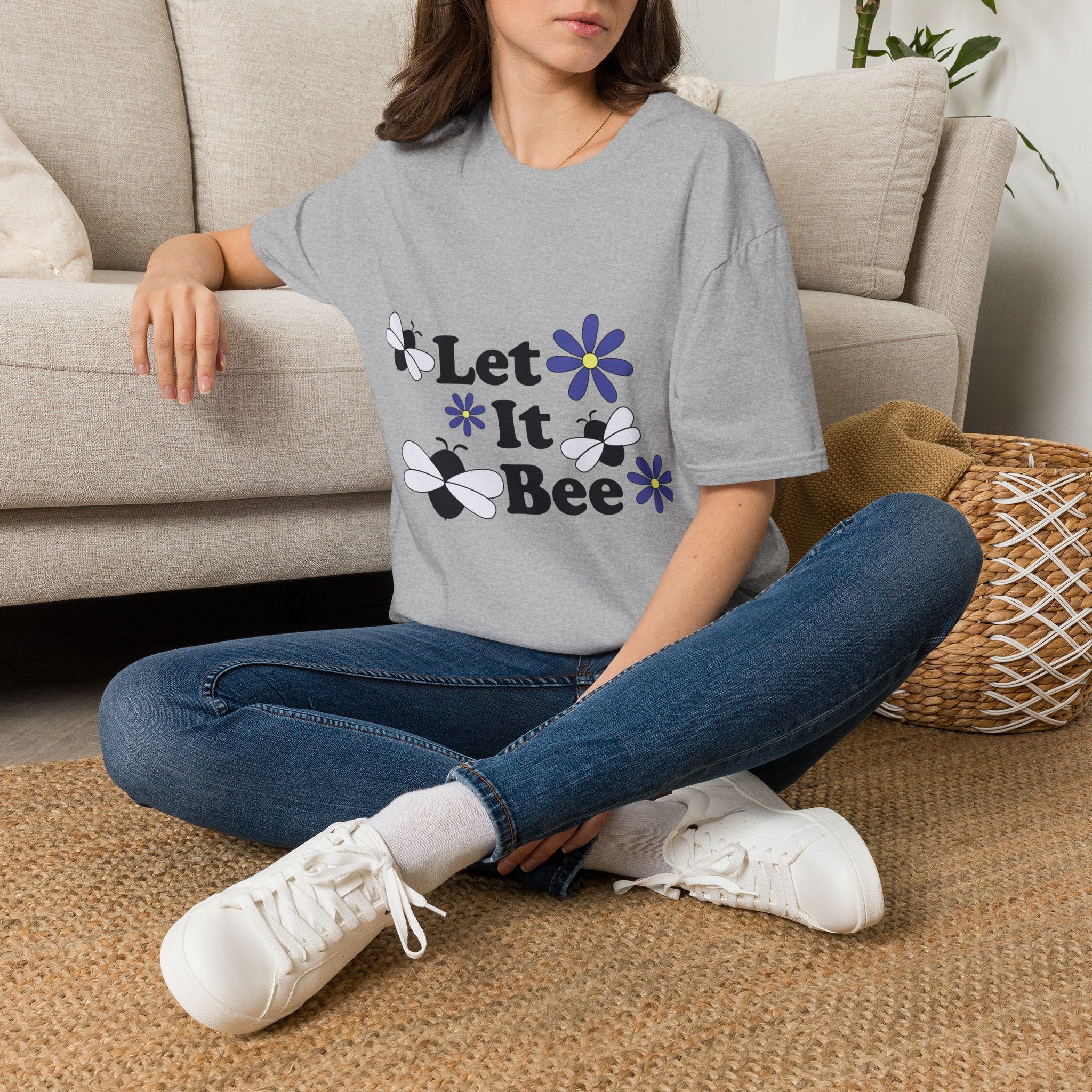 Let It Bee Graphic Design T-Shirt — Cute Bees & Flowers