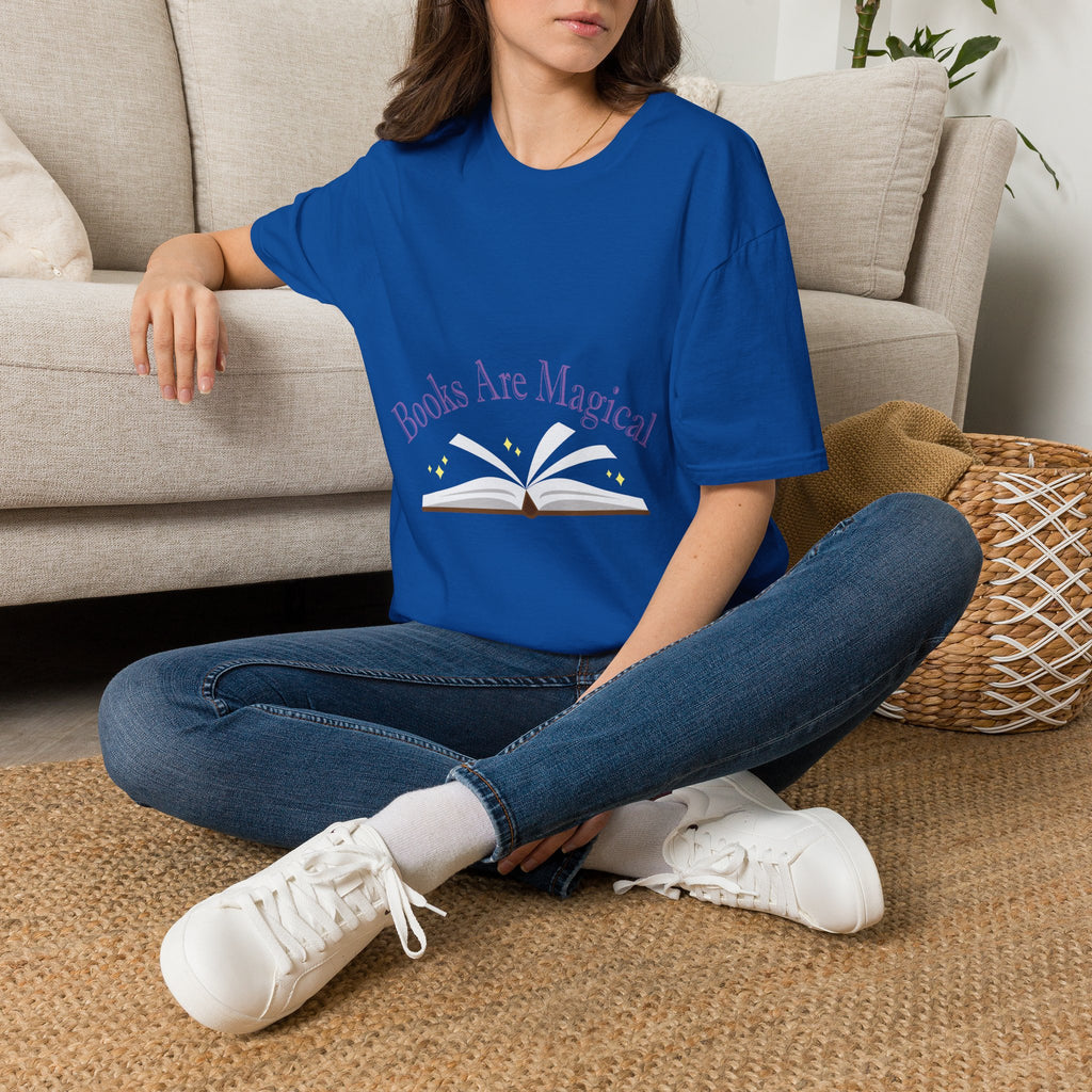 Books Are Magical Graphic Design T‑Shirt — Open Book Design for Readers & Book Lovers