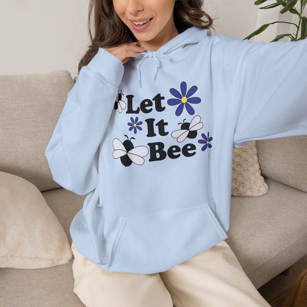 Let It Bee Graphic Design Hoodie – Cute Bees & Flowers