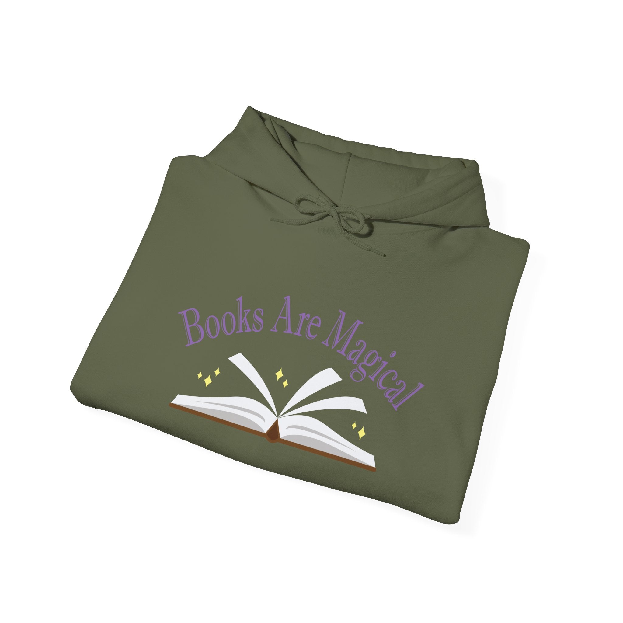 Books Are Magical Graphic Design Hoodie — Open Book Design for Readers & Book Lovers