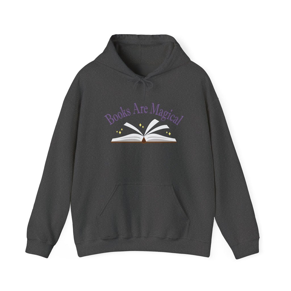 Books Are Magical Graphic Design Hoodie — Open Book Design for Readers & Book Lovers