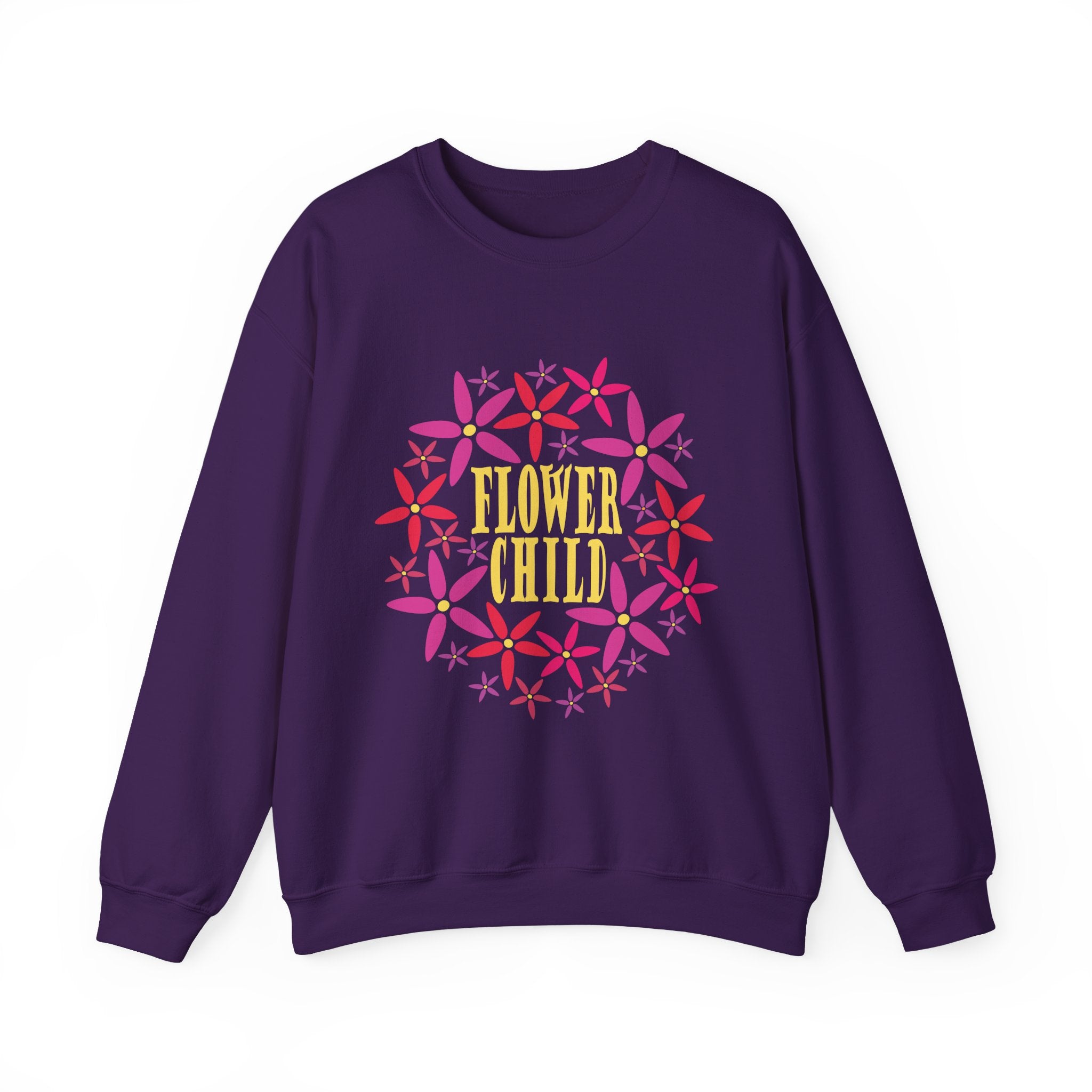 Flower Child Graphic Design Sweatshirt — Retro Floral Style