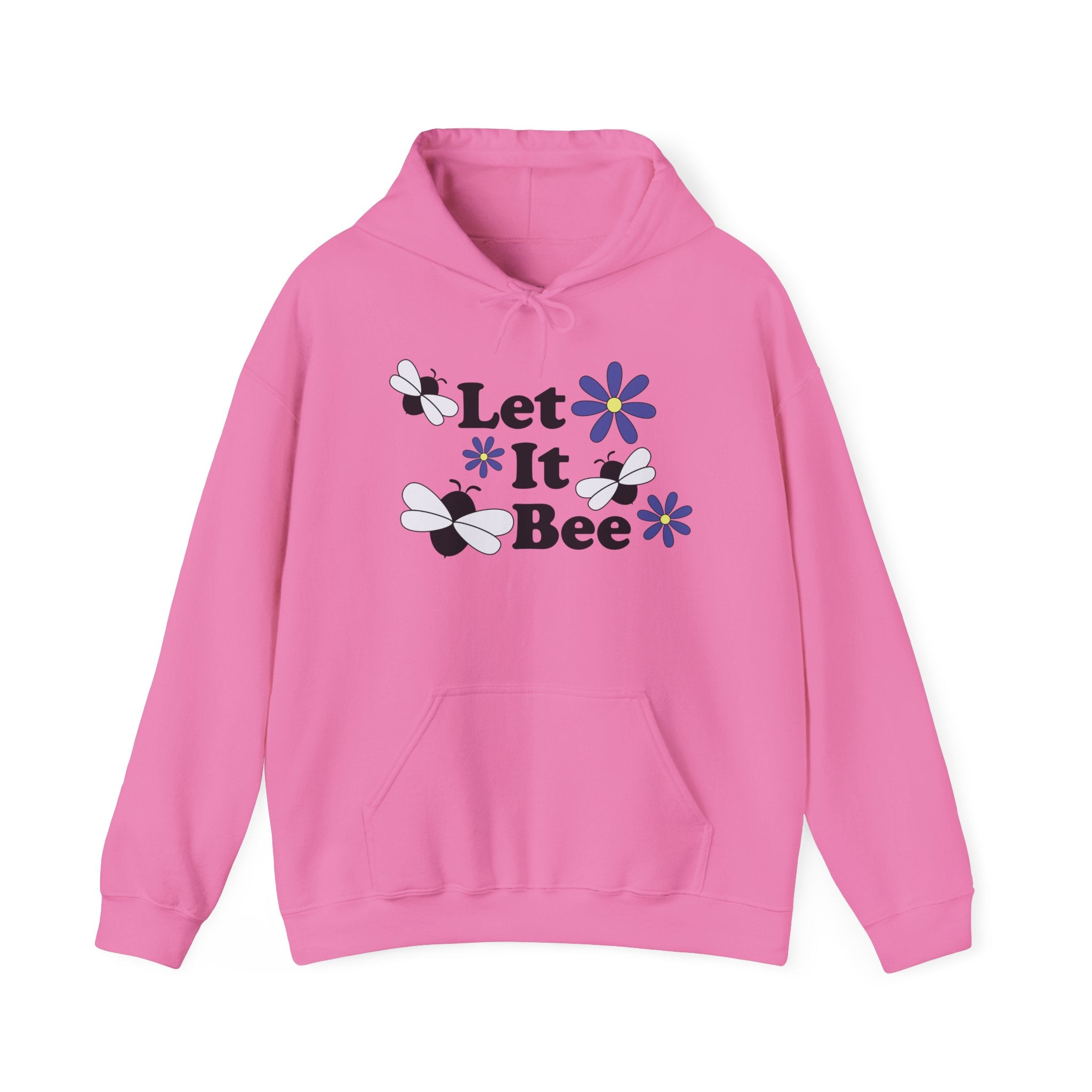 Let It Bee Graphic Design Hoodie – Cute Bees & Flowers