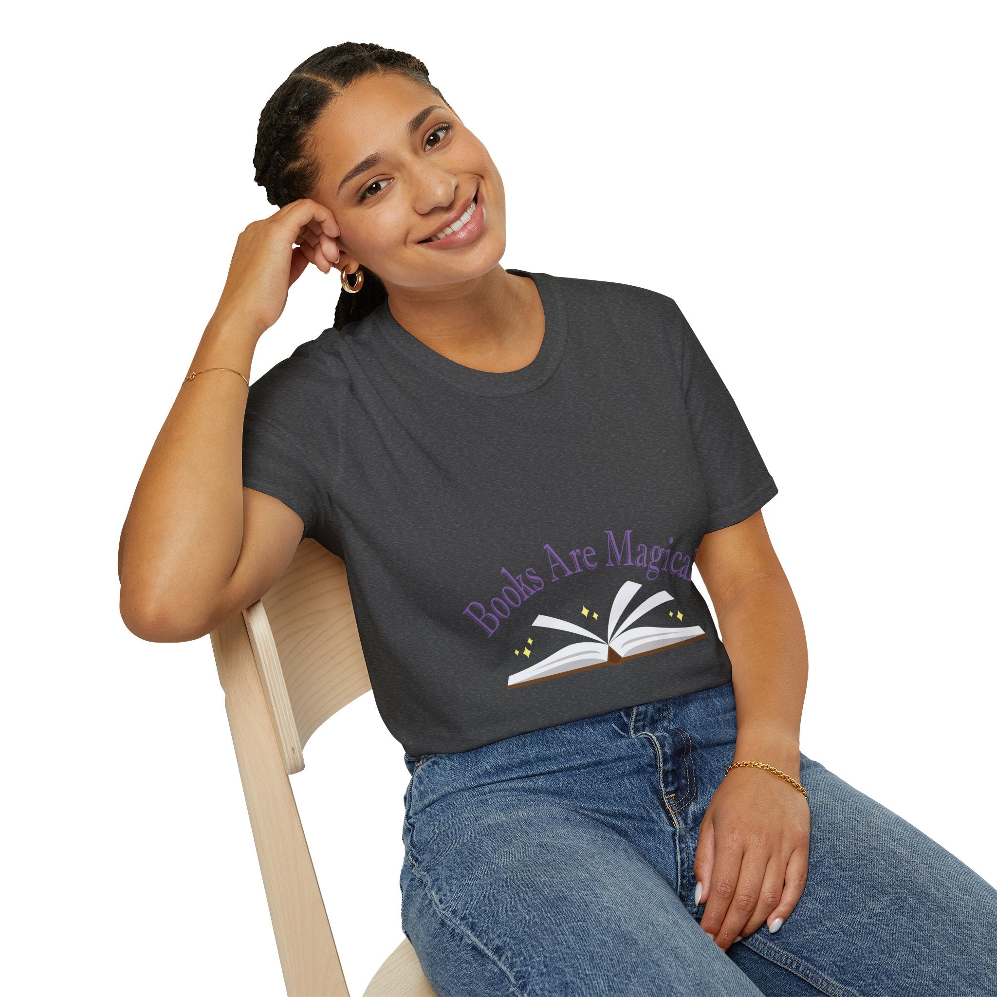 Books Are Magical Graphic Design T‑Shirt — Open Book Design for Readers & Book Lovers