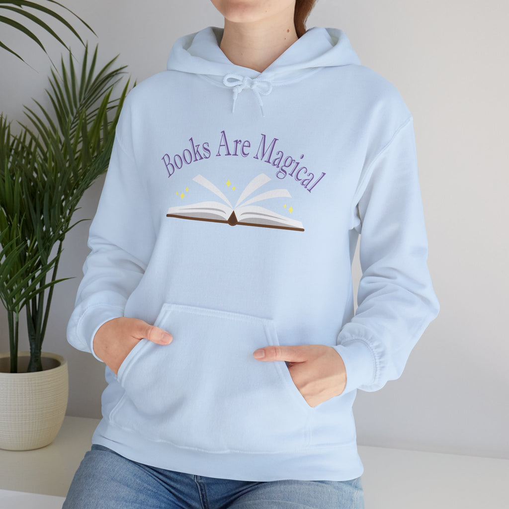 Books Are Magical Graphic Design Hoodie — Open Book Design for Readers & Book Lovers