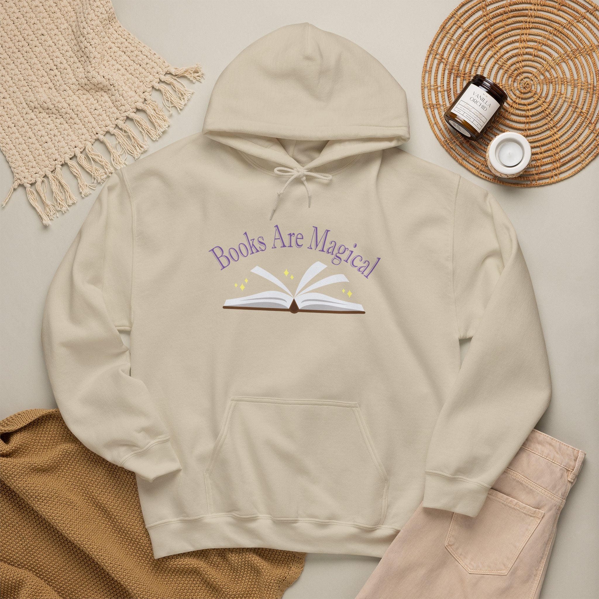 Books Are Magical Graphic Design Hoodie — Open Book Design for Readers & Book Lovers