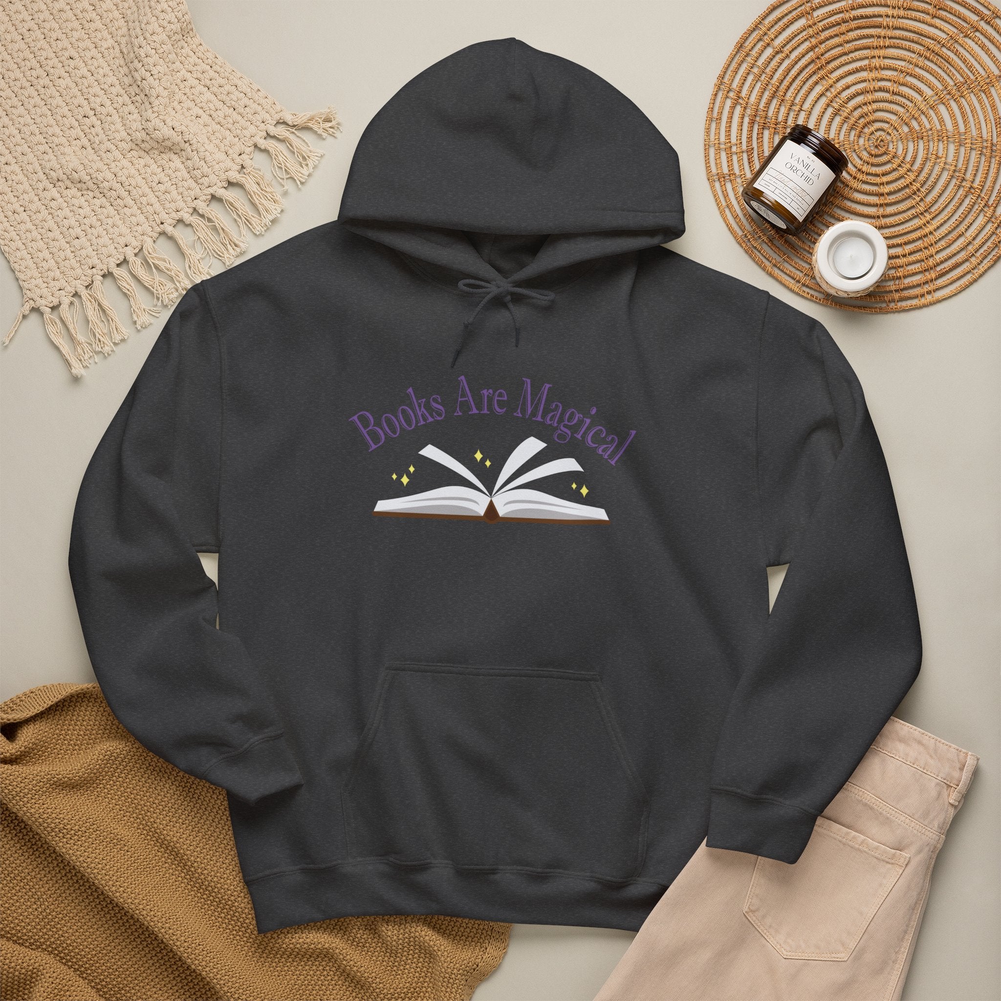 Books Are Magical Graphic Design Hoodie — Open Book Design for Readers & Book Lovers