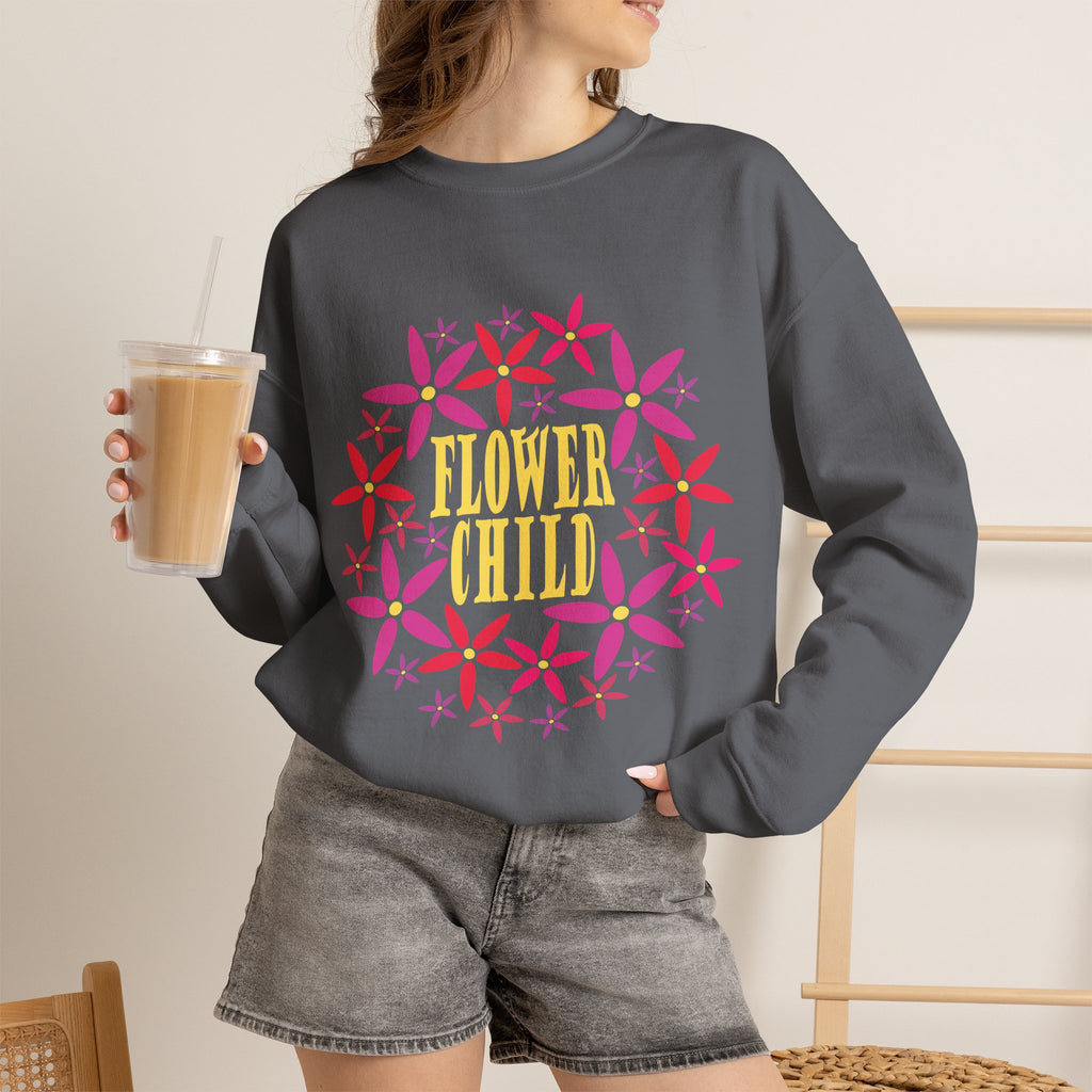 Flower Child Graphic Design Sweatshirt — Retro Floral Style