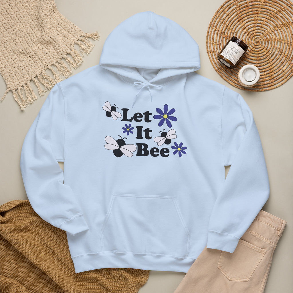 Let It Bee Graphic Design Hoodie – Cute Bees & Flowers