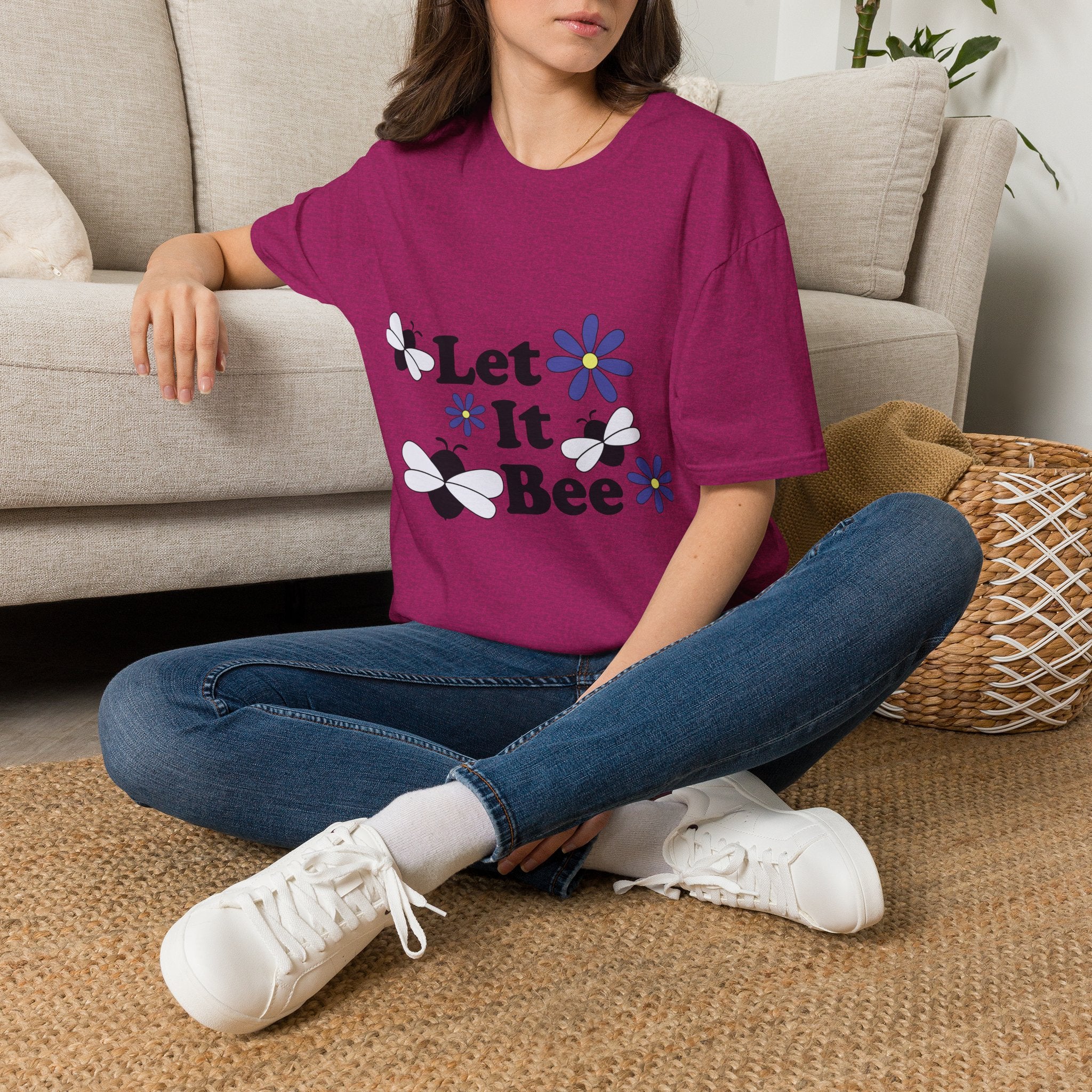 Let It Bee Graphic Design T-Shirt — Cute Bees & Flowers