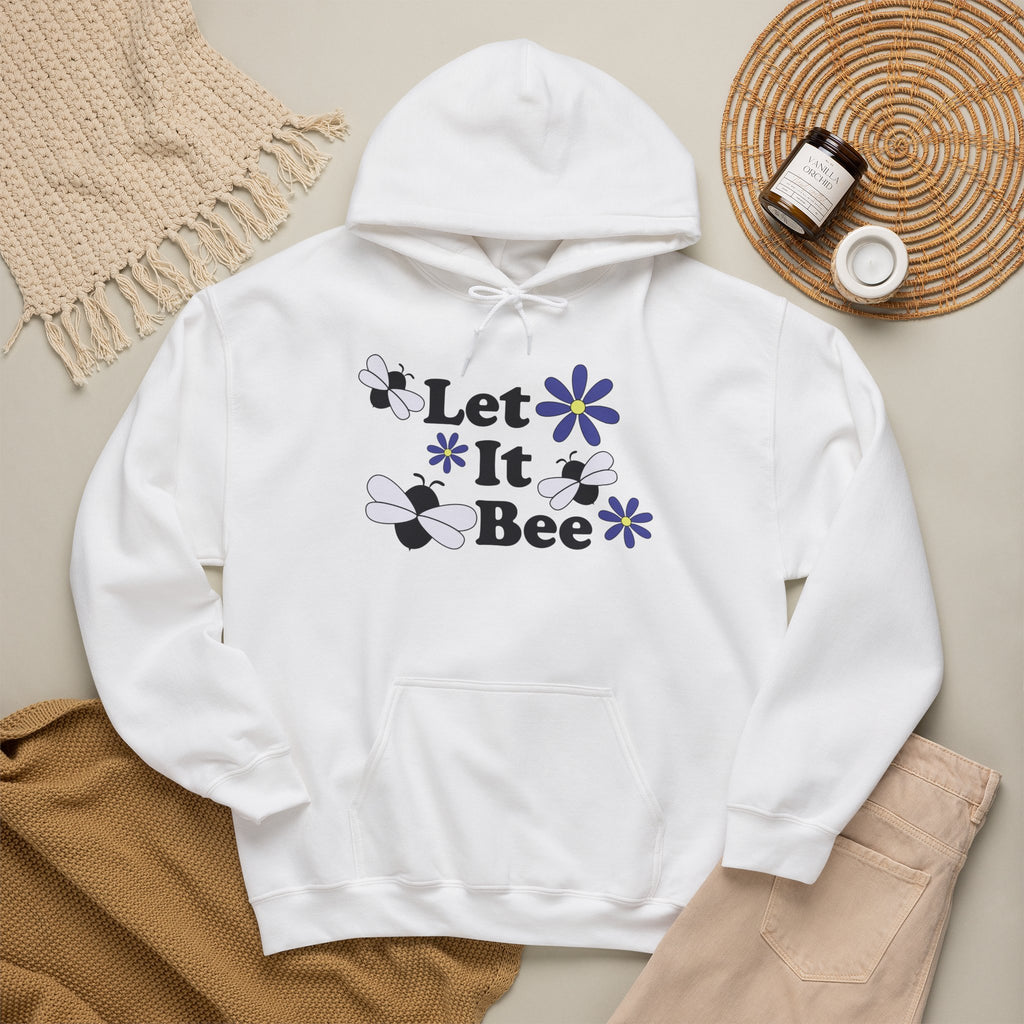 Let It Bee Graphic Design Hoodie – Cute Bees & Flowers