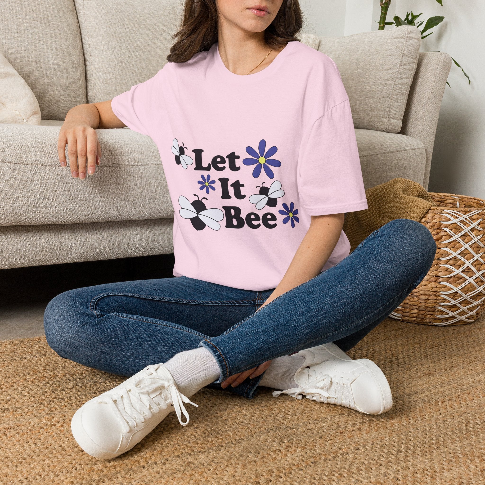 Let It Bee Graphic Design T-Shirt — Cute Bees & Flowers