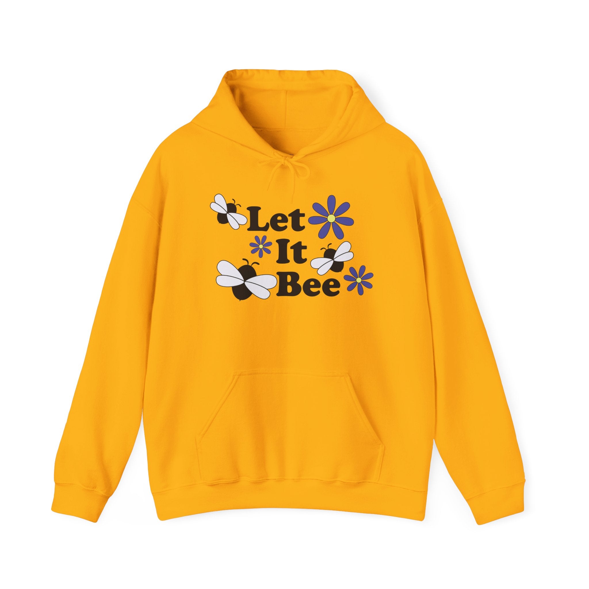 Let It Bee Graphic Design Hoodie – Cute Bees & Flowers