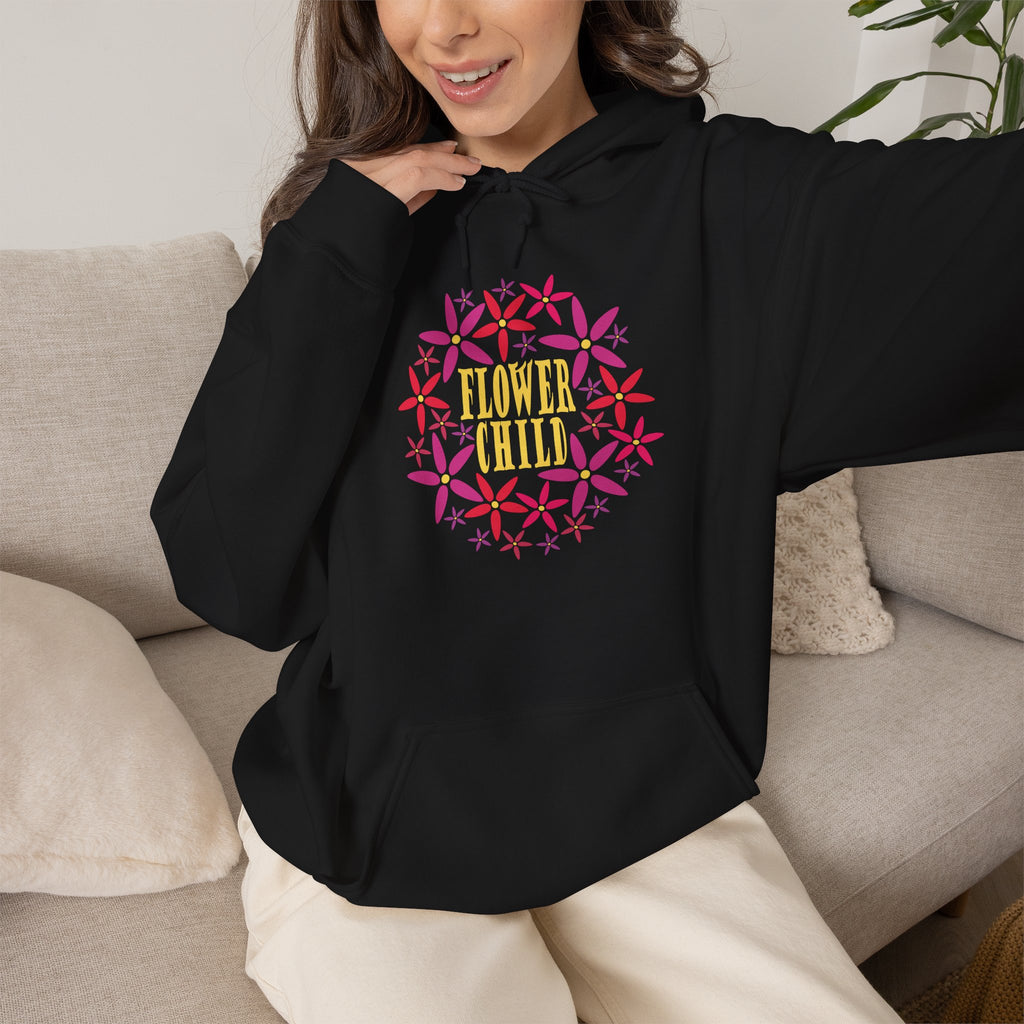 Flower Chil Graphic Design Hoodie — Retro Floral Style