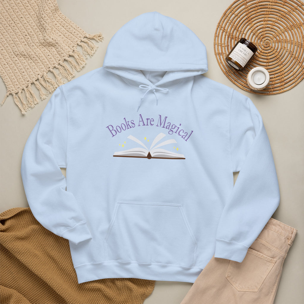 Books Are Magical Graphic Design Hoodie — Open Book Design for Readers & Book Lovers