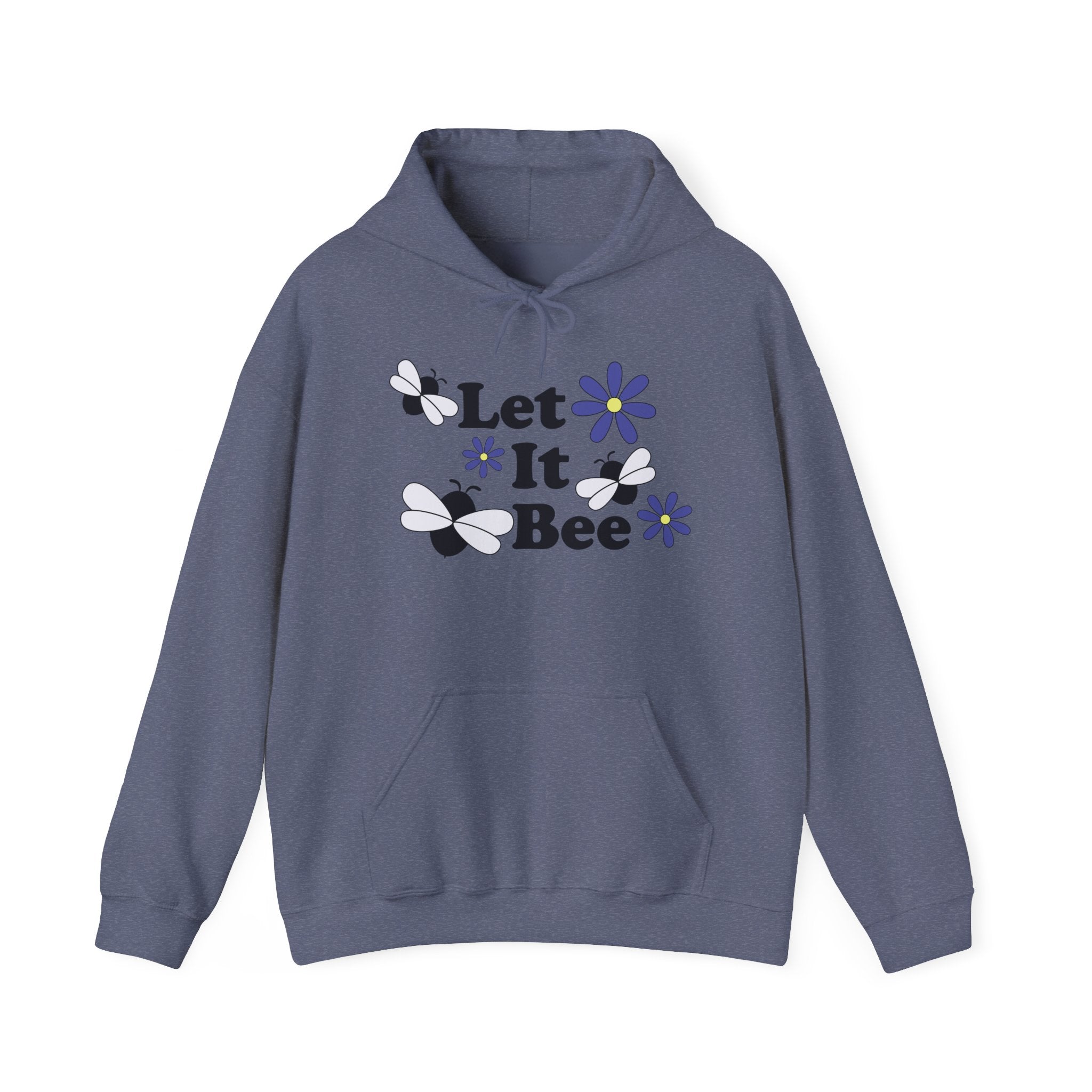 Let It Bee Graphic Design Hoodie – Cute Bees & Flowers