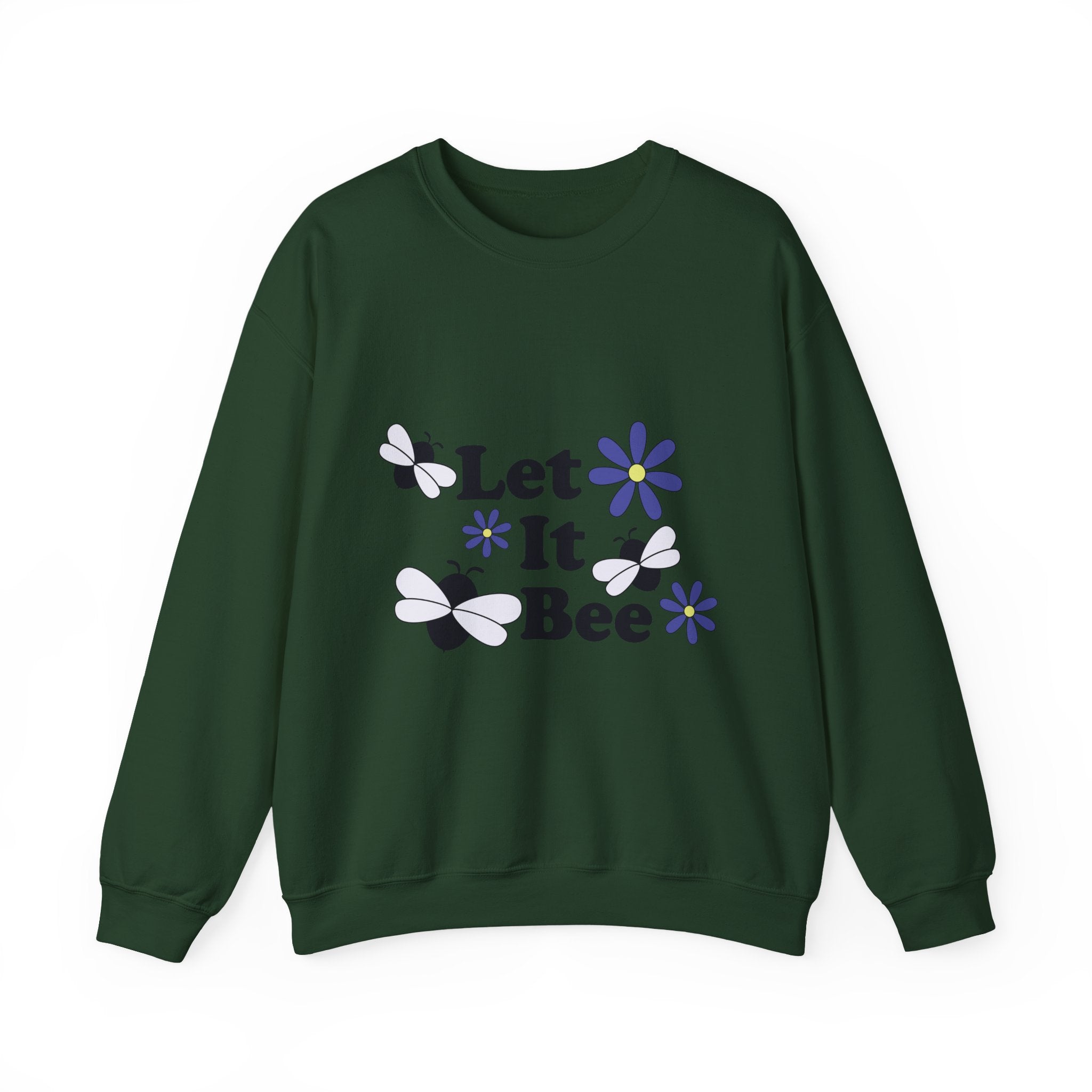 Let It Bee Graphic Design Sweatshirt - Cute Bees & Flowers