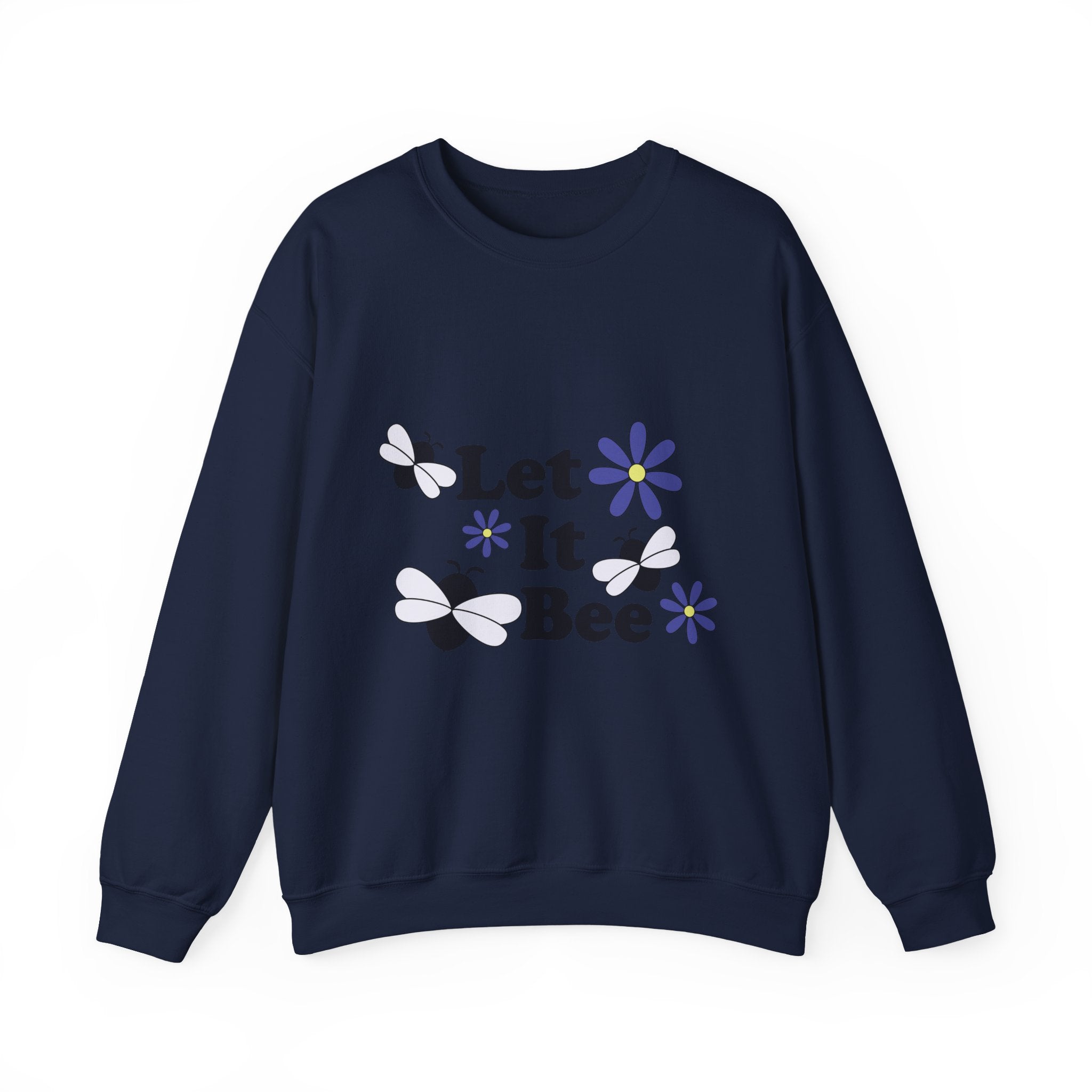 Let It Bee Graphic Design Sweatshirt - Cute Bees & Flowers