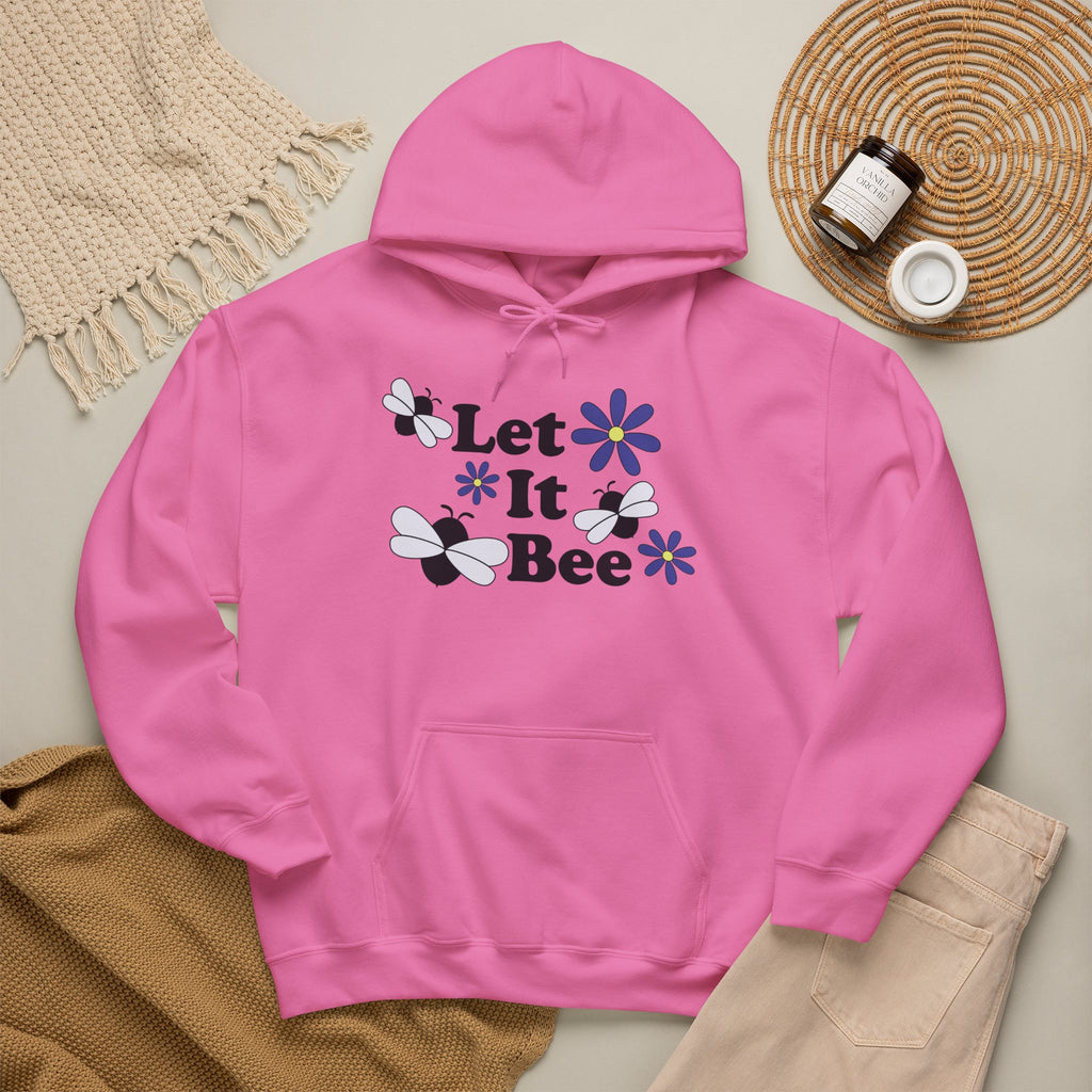 Let It Bee Graphic Design Hoodie – Cute Bees & Flowers
