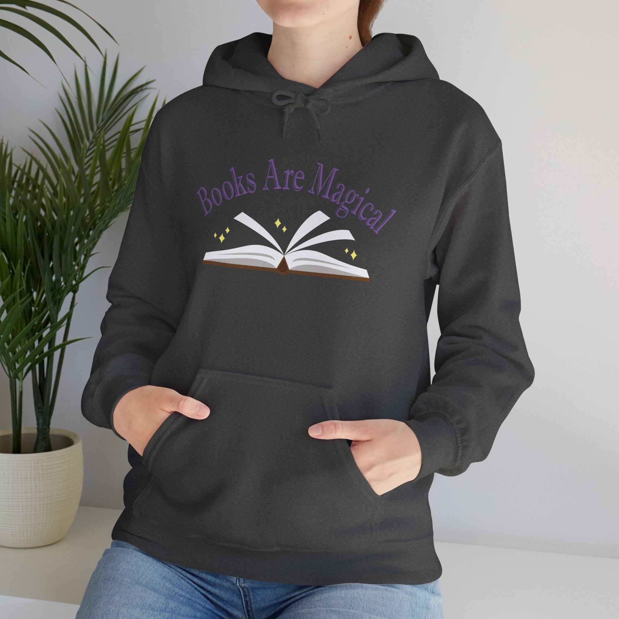 Books Are Magical Graphic Design Hoodie — Open Book Design for Readers & Book Lovers
