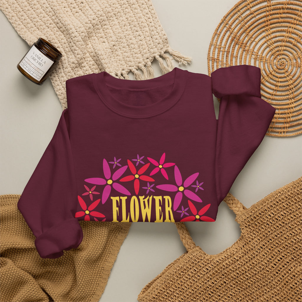 Flower Child Graphic Design Sweatshirt — Retro Floral Style