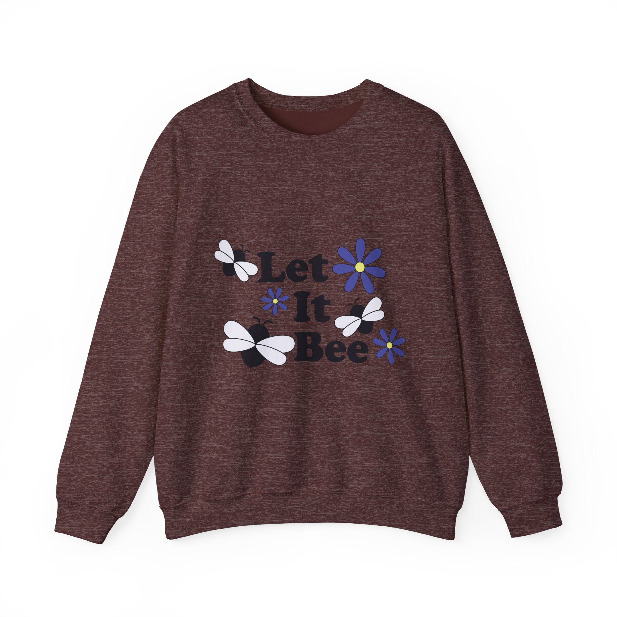 Let It Bee Graphic Design Sweatshirt - Cute Bees & Flowers