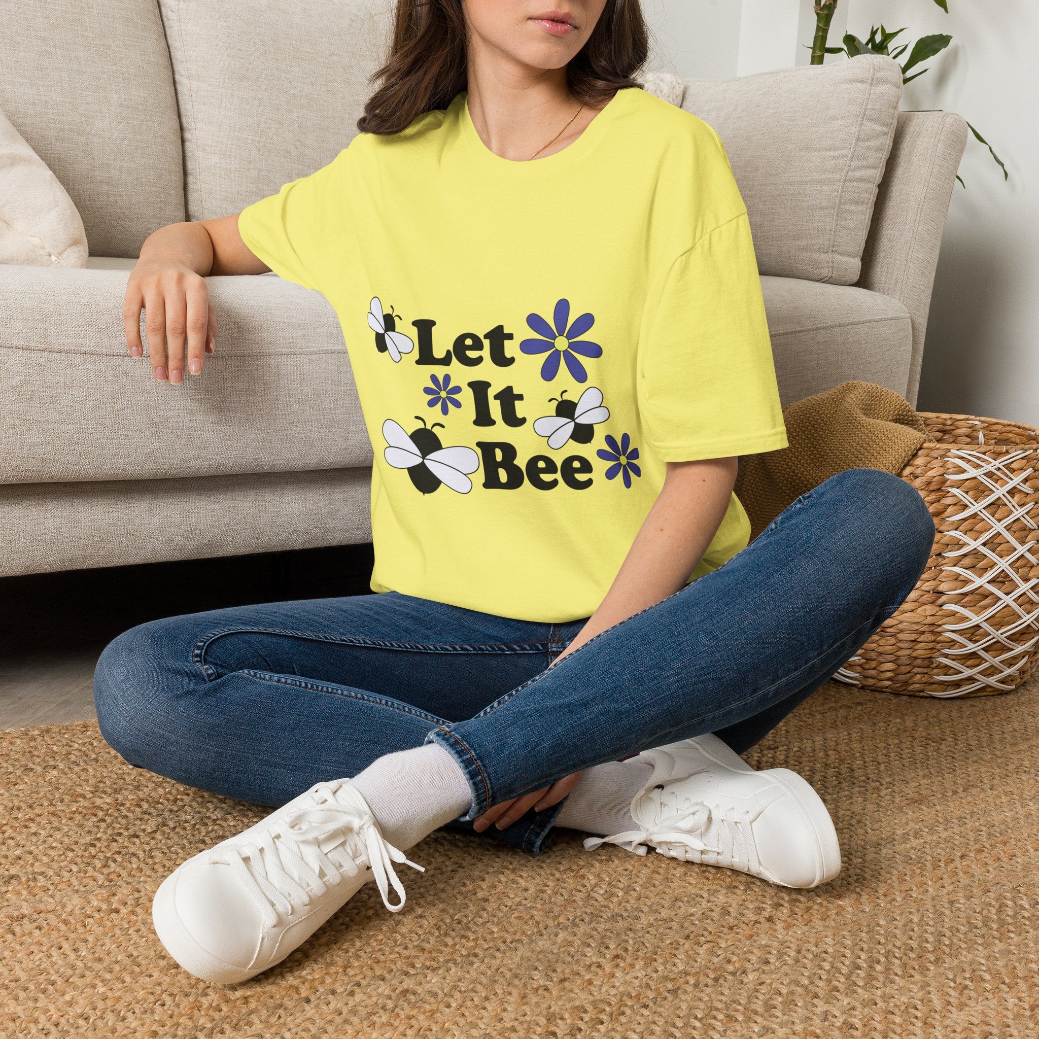 Let It Bee Graphic Design T-Shirt — Cute Bees & Flowers