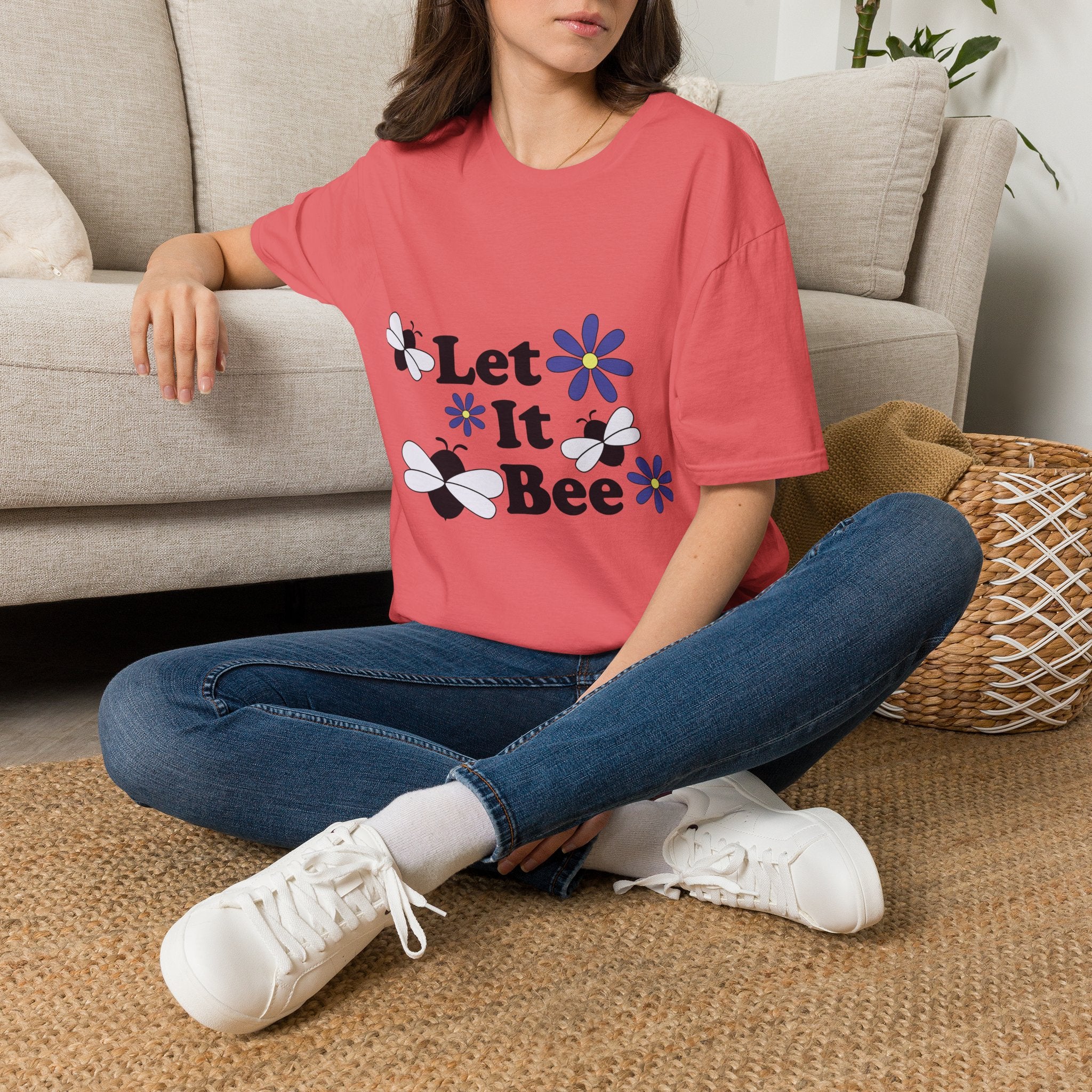 Let It Bee Graphic Design T-Shirt — Cute Bees & Flowers
