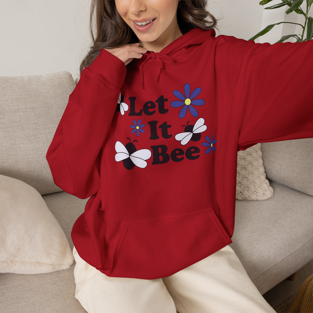 Let It Bee Graphic Design Hoodie – Cute Bees & Flowers