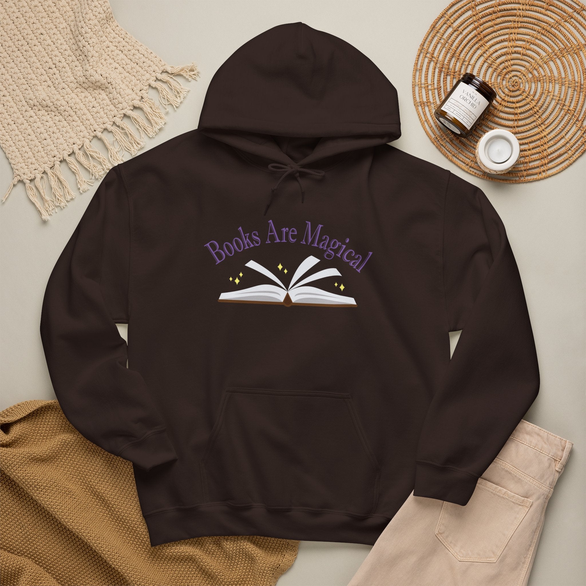 Books Are Magical Graphic Design Hoodie — Open Book Design for Readers & Book Lovers