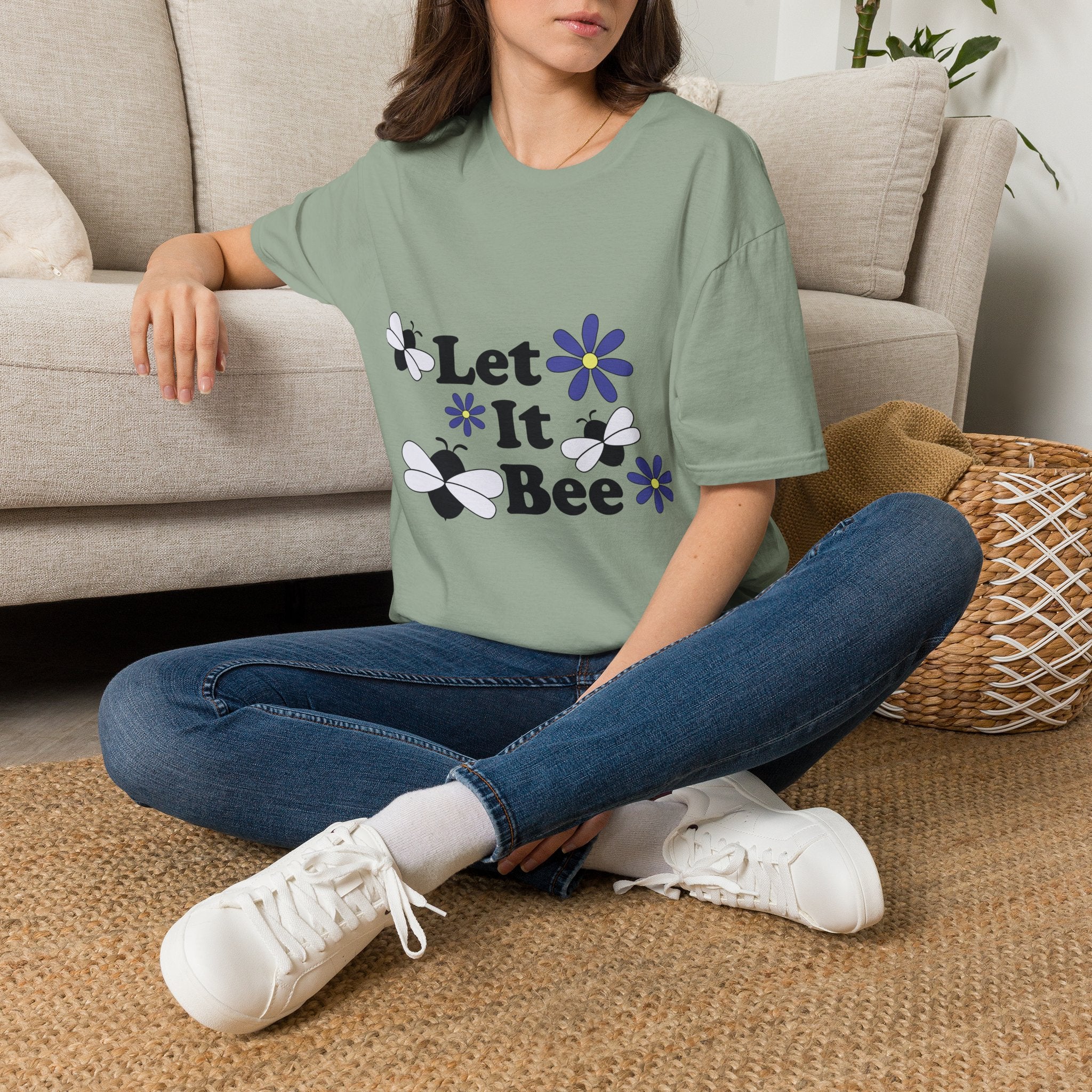 Let It Bee Graphic Design T-Shirt — Cute Bees & Flowers