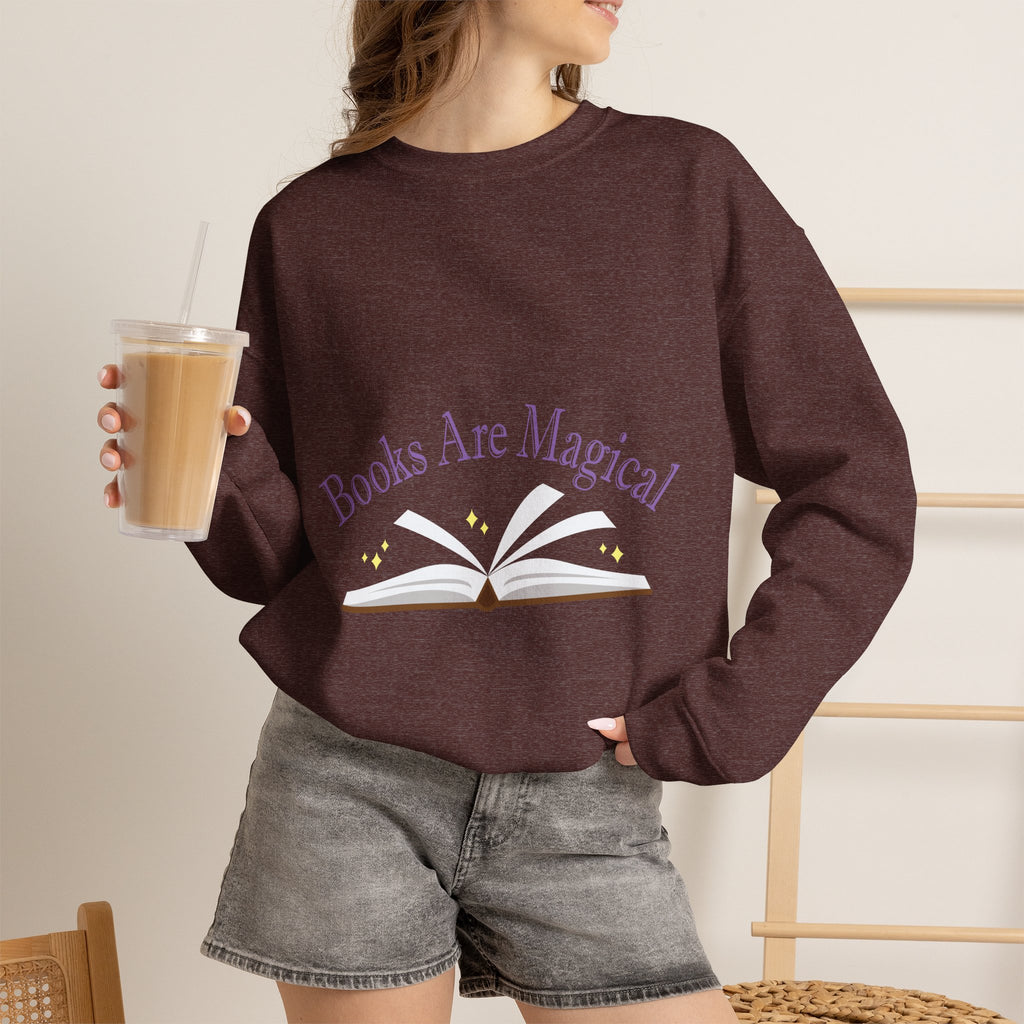Books Are Magical Graphic Design Sweatshirt — Open Book Design for Readers & Book Lovers