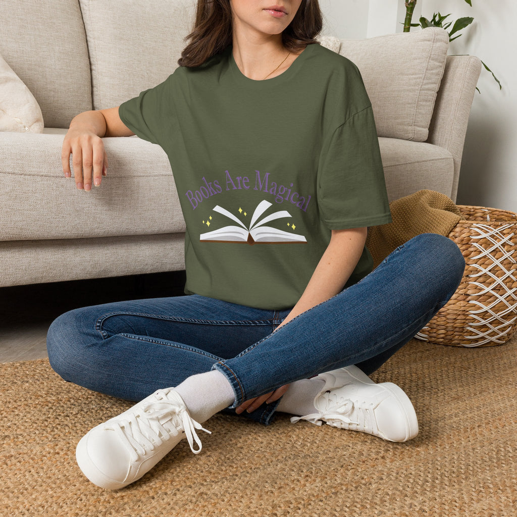 Books Are Magical Graphic Design T‑Shirt — Open Book Design for Readers & Book Lovers