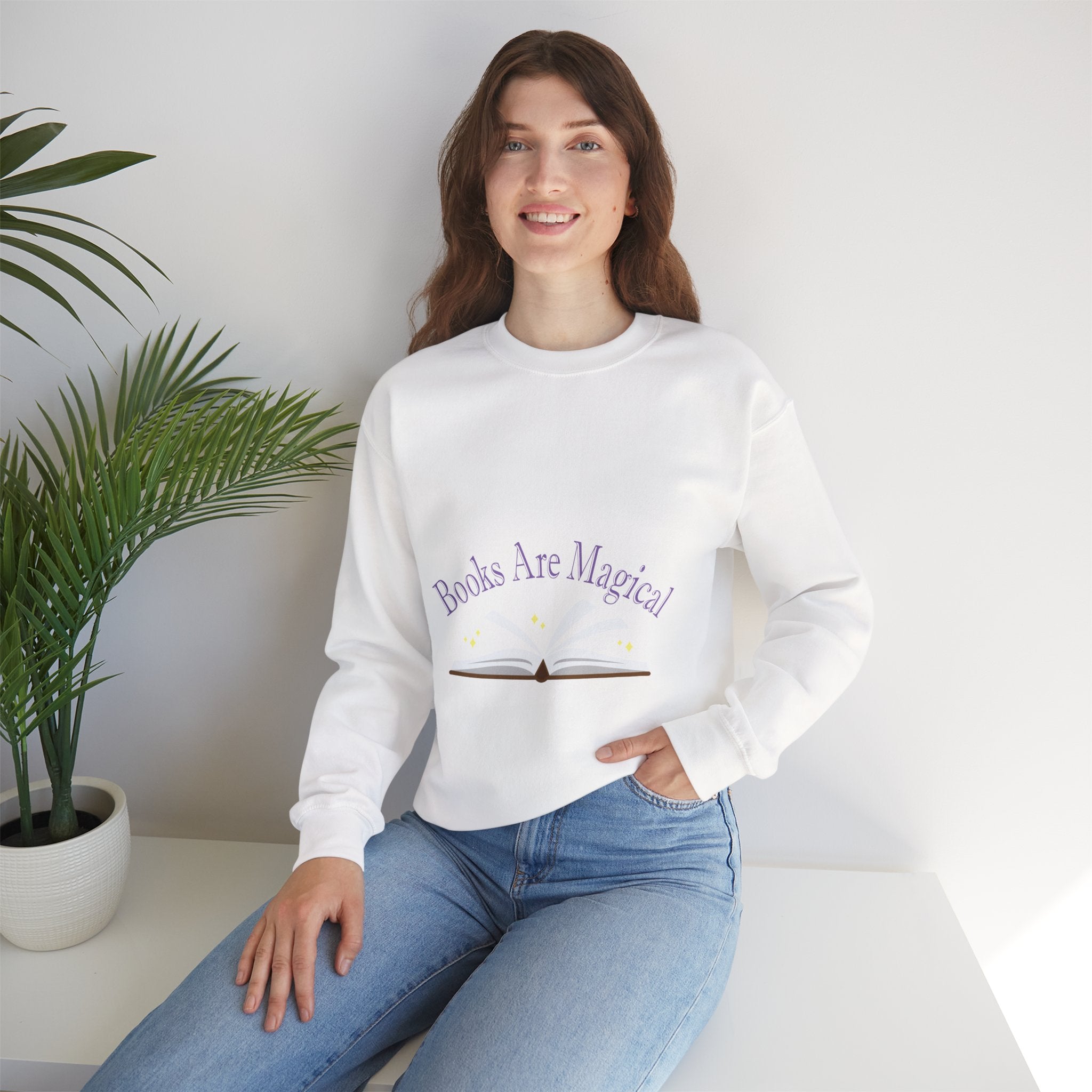 Books Are Magical Graphic Design Sweatshirt — Open Book Design for Readers & Book Lovers