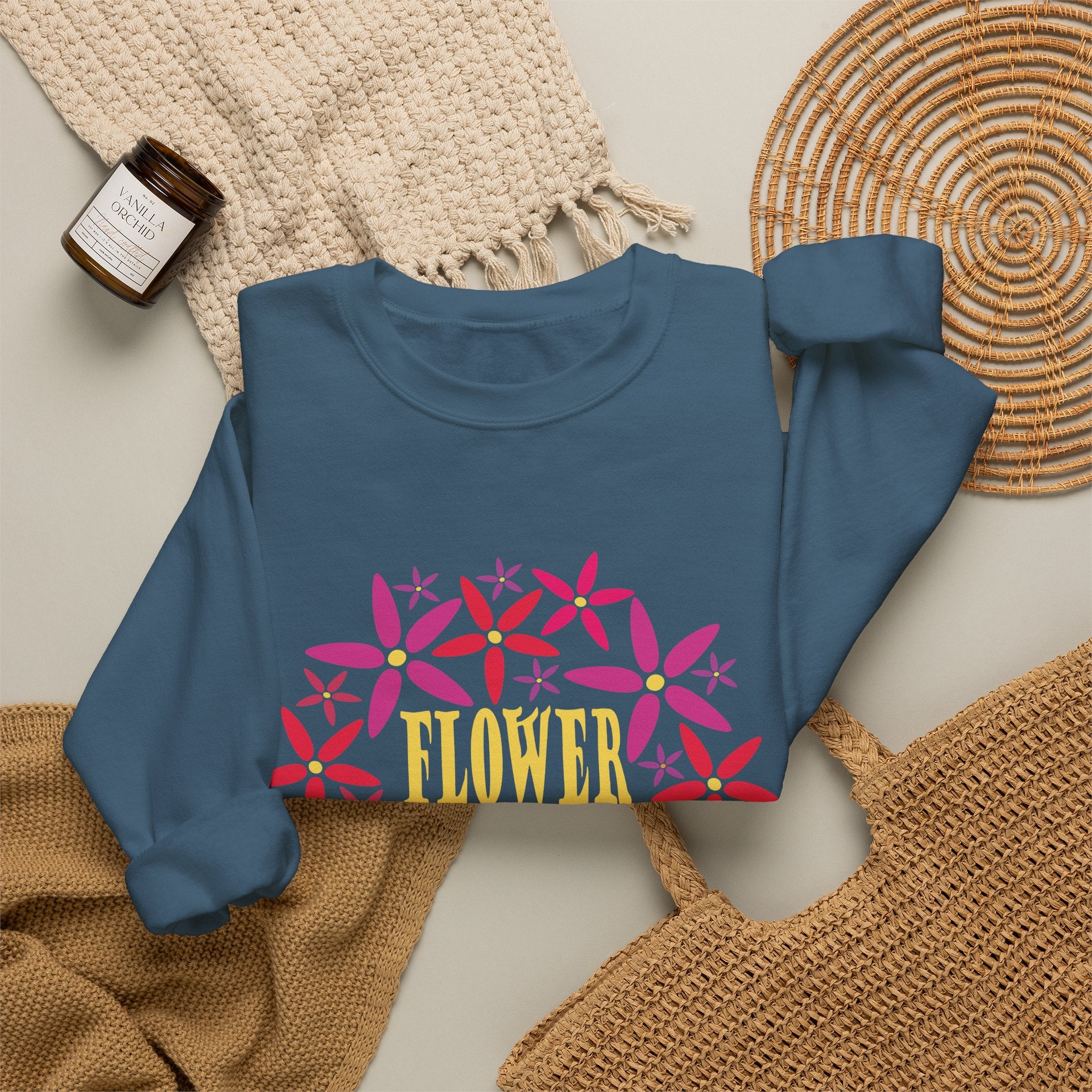 Flower Child Graphic Design Sweatshirt — Retro Floral Style