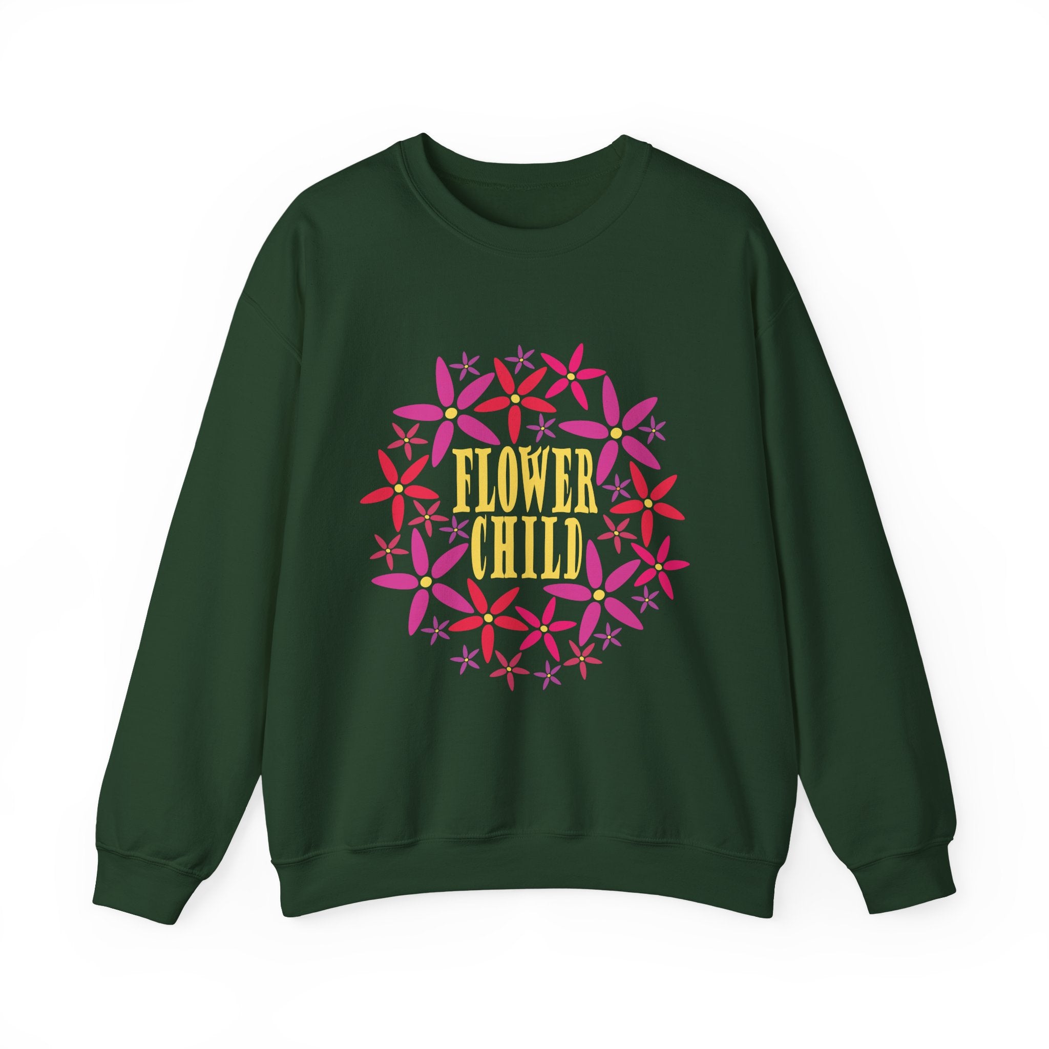 Flower Child Graphic Design Sweatshirt — Retro Floral Style