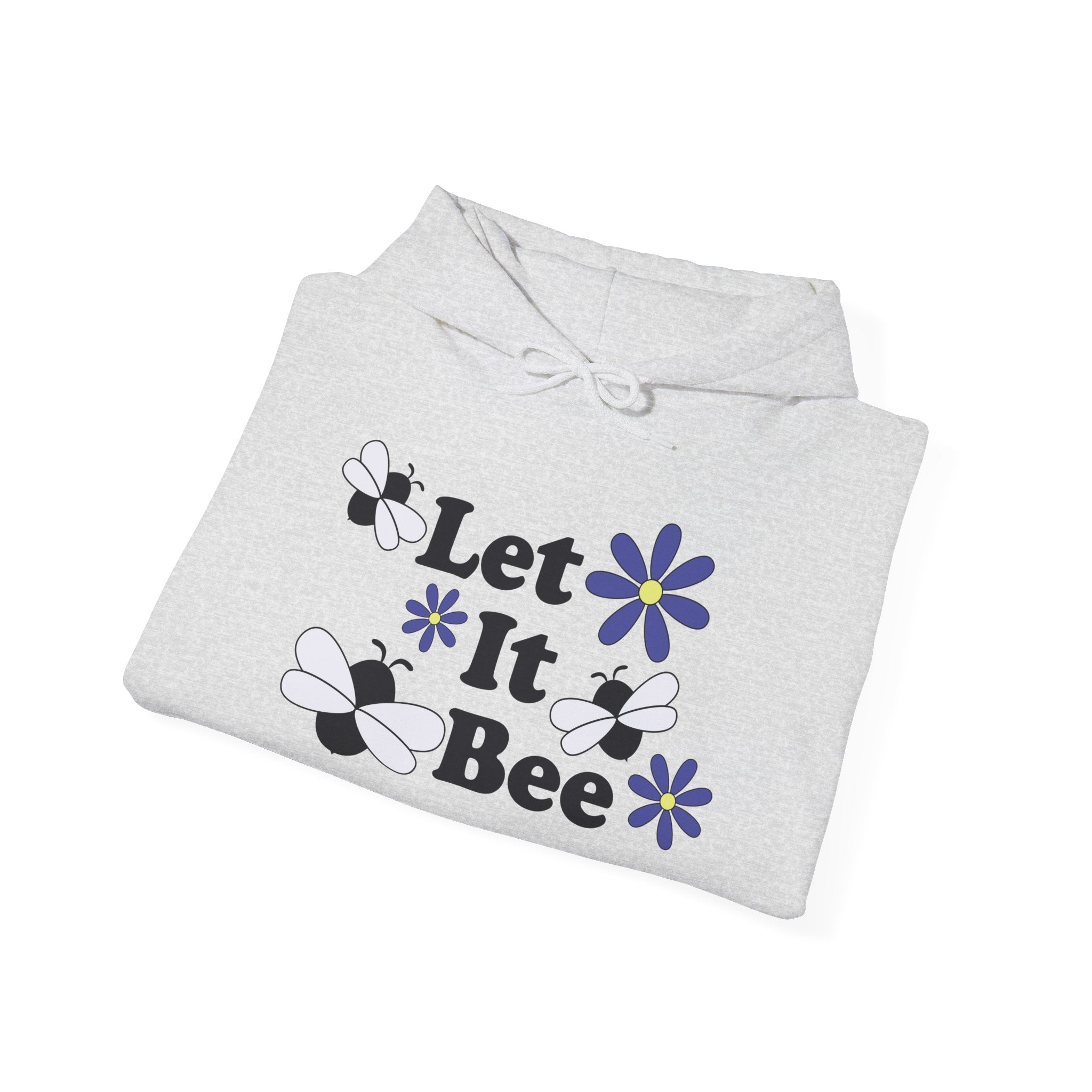 Let It Bee Graphic Design Hoodie – Cute Bees & Flowers