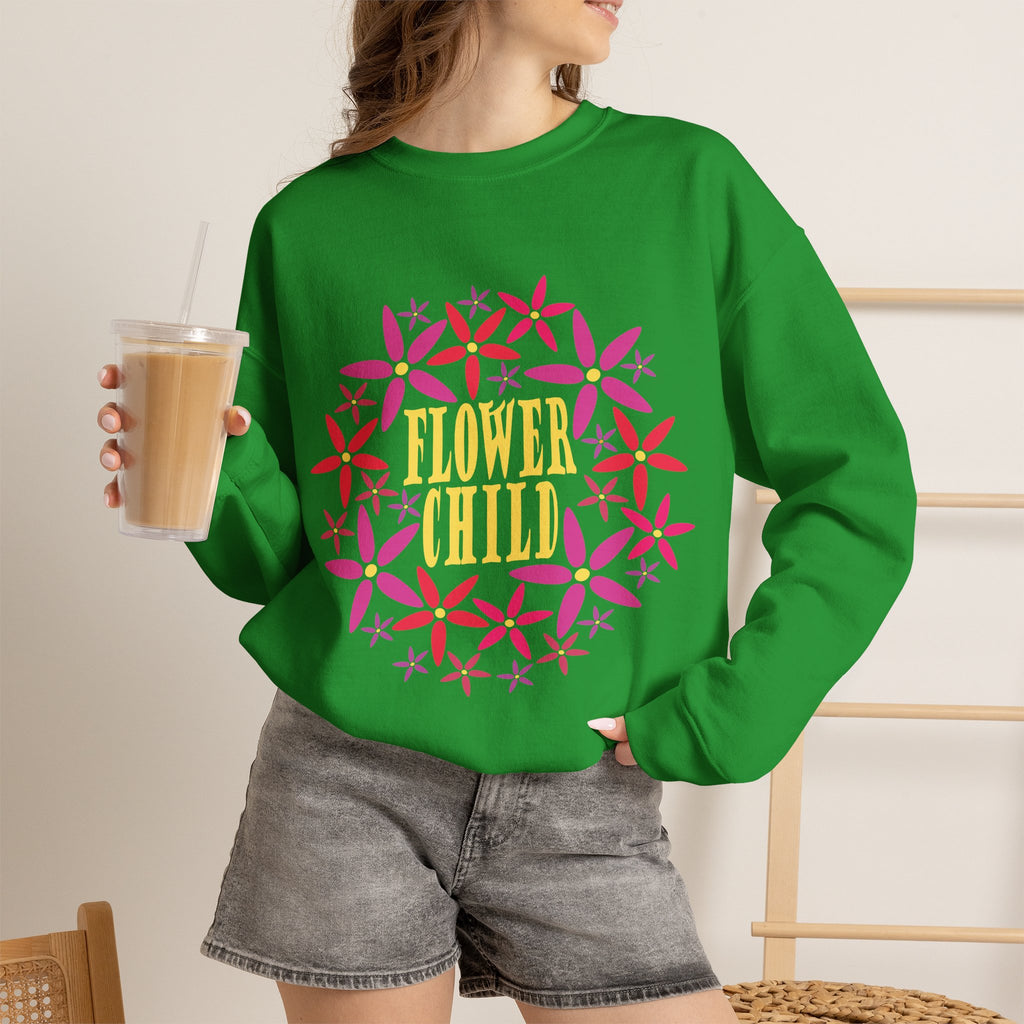 Flower Child Graphic Design Sweatshirt — Retro Floral Style