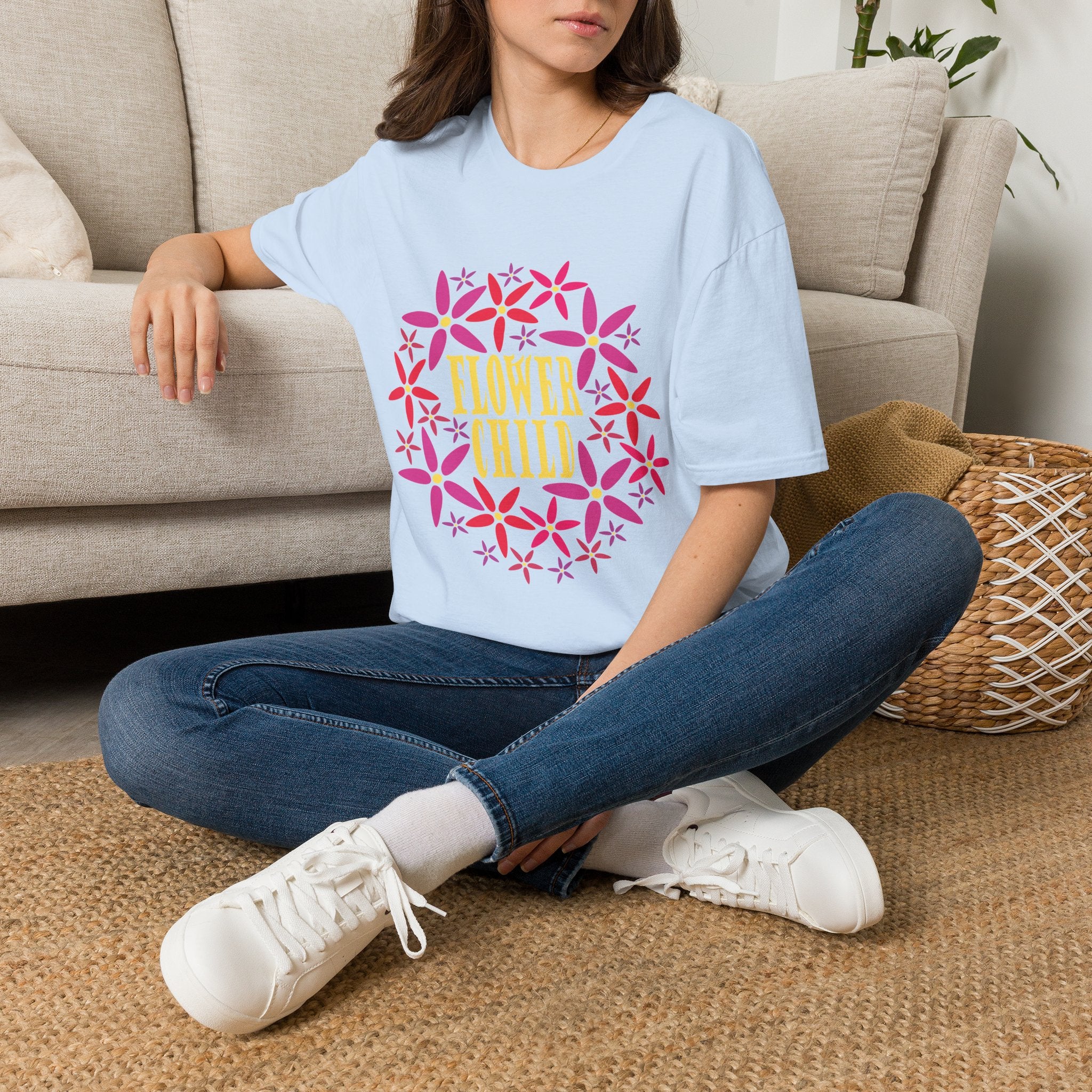 Flower Child Graphic Design T-Shirt — Retro Floral Style