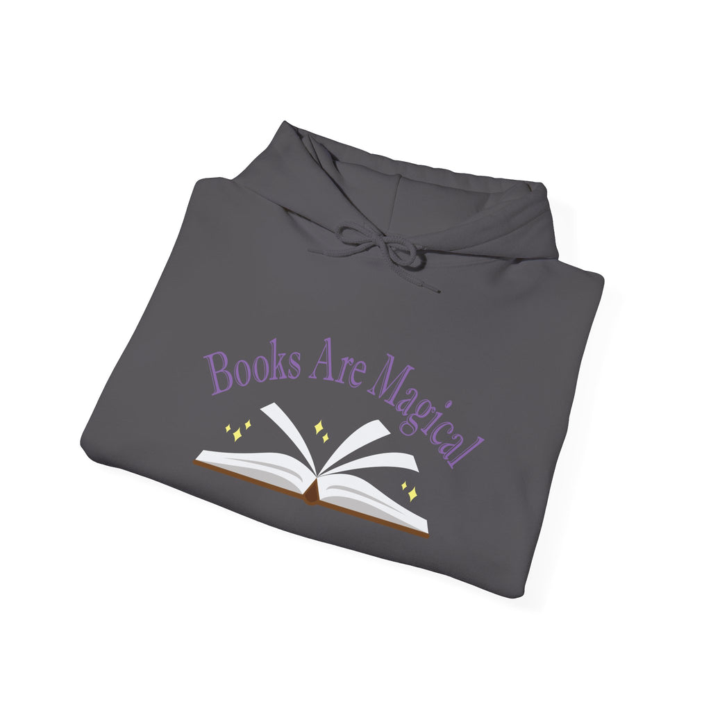 Books Are Magical Graphic Design Hoodie — Open Book Design for Readers & Book Lovers