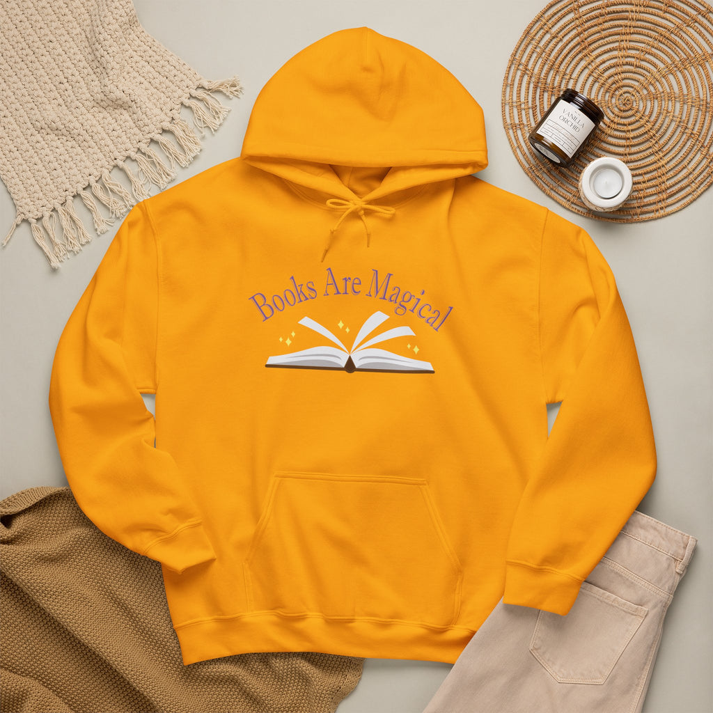 Books Are Magical Graphic Design Hoodie — Open Book Design for Readers & Book Lovers